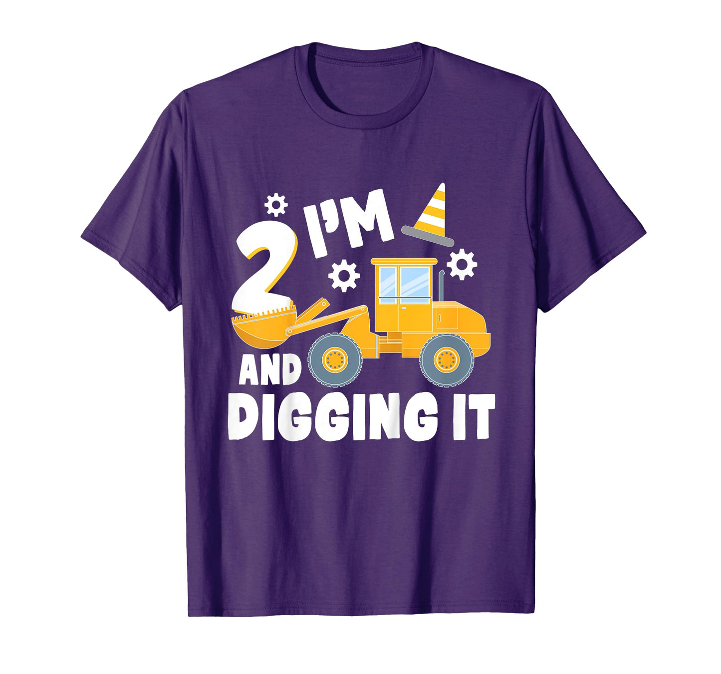 I'm 2 and Digging It 2 Year Old 2nd Birthday Construction T-Shirt