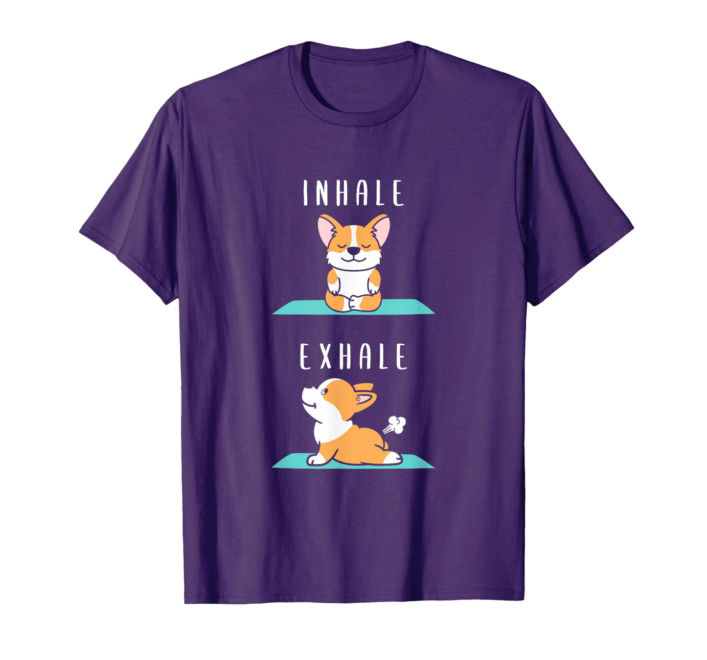 Inhale Exhale Namaste Yoga Corgi Dog Inner Meditation T-Shirt