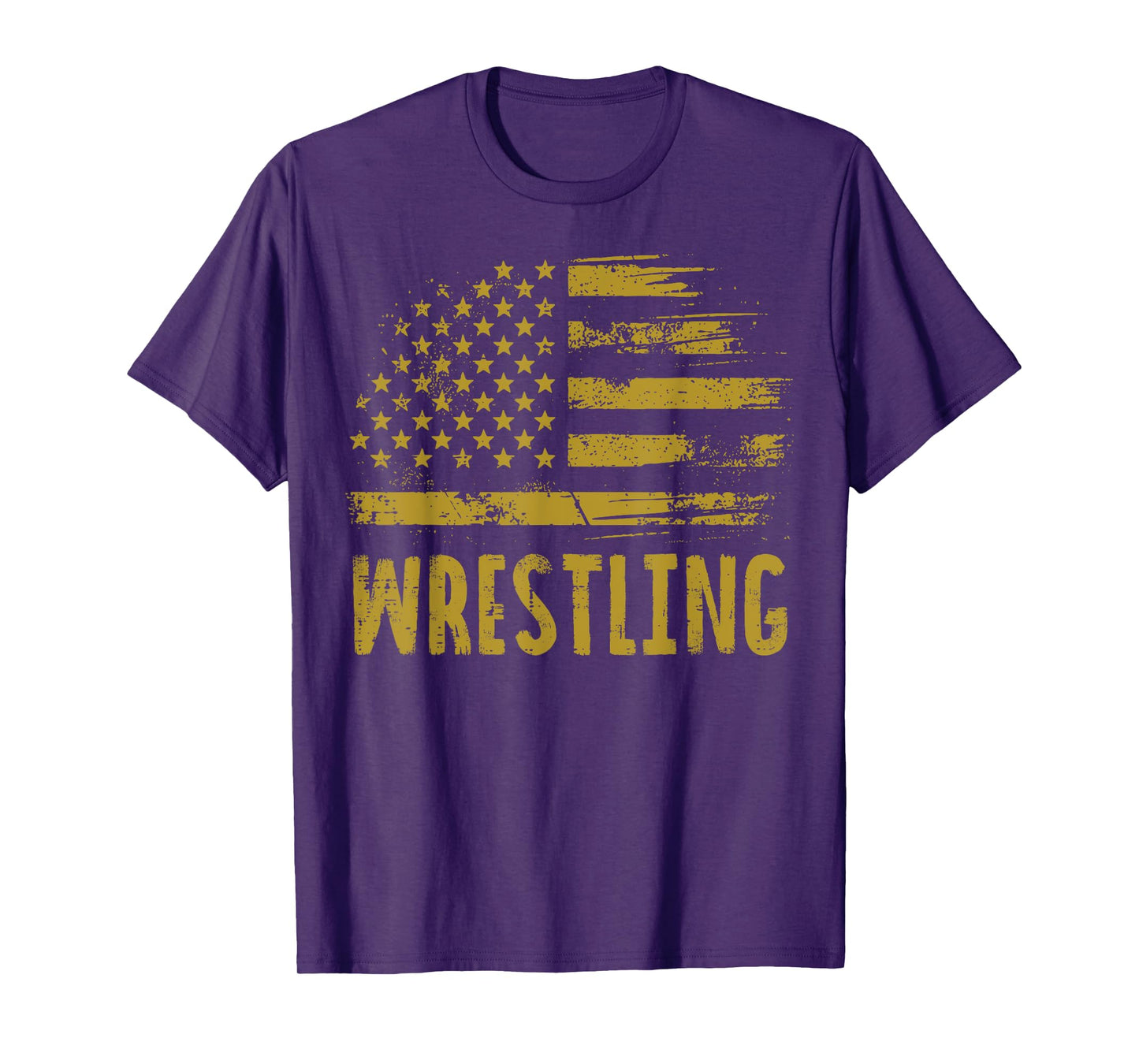 Wrestling USA Flag Wrestler Patriotic Men Boys Kids Women T-Shirt