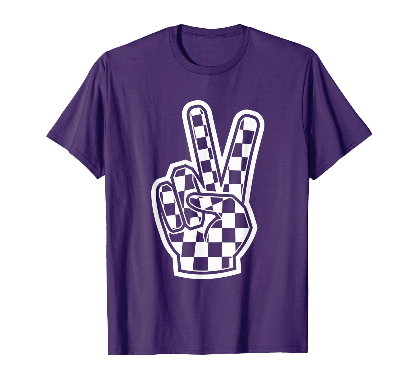 Peace Sing Checkered Hand Loving Toddlers Graphic Women Men T-Shirt