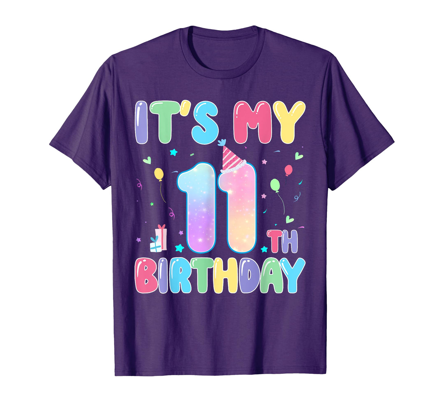 It's My 11th Birthday Tie Dye 11 Year Old Girl Birthday Girl T-Shirt