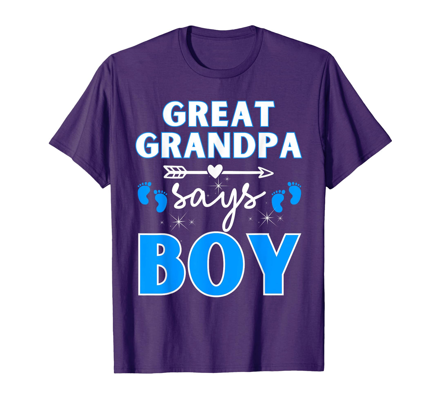 Great Grandpa Says Boy Gender Reveal Team Blue Pregnancy Tee T-Shirt