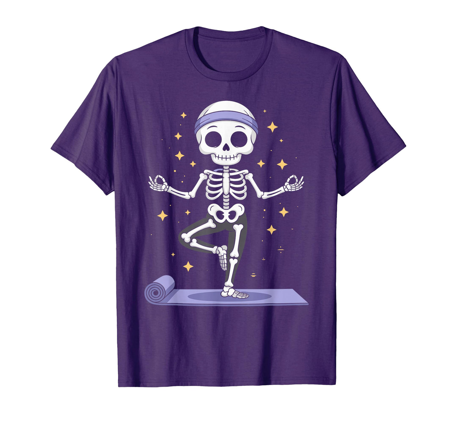Skeleton Yoga Halloween Meditation T-Shirt