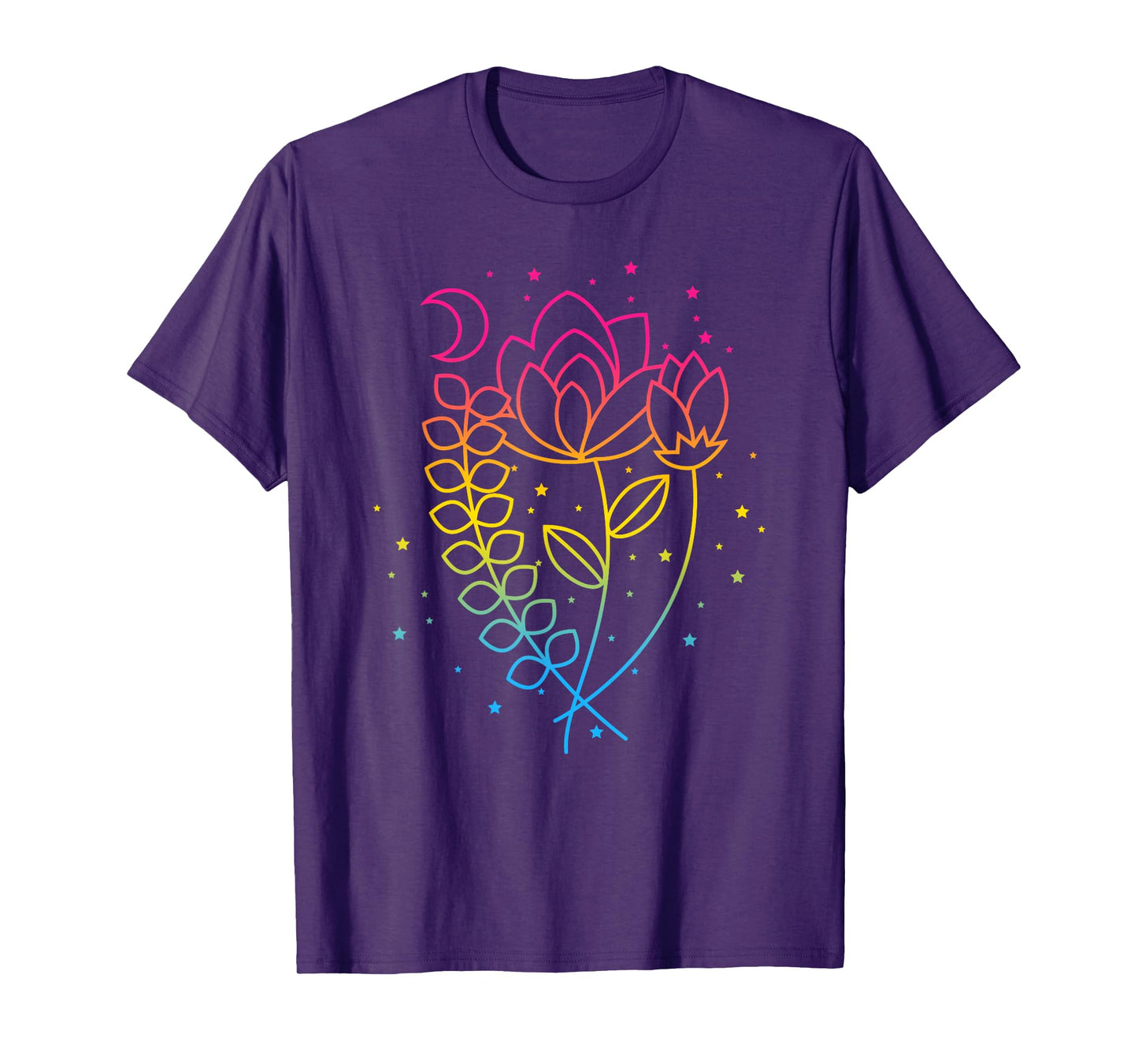 Pansexual Floral Pan Pride Flag Colors Subtle Boho Lotus T-Shirt