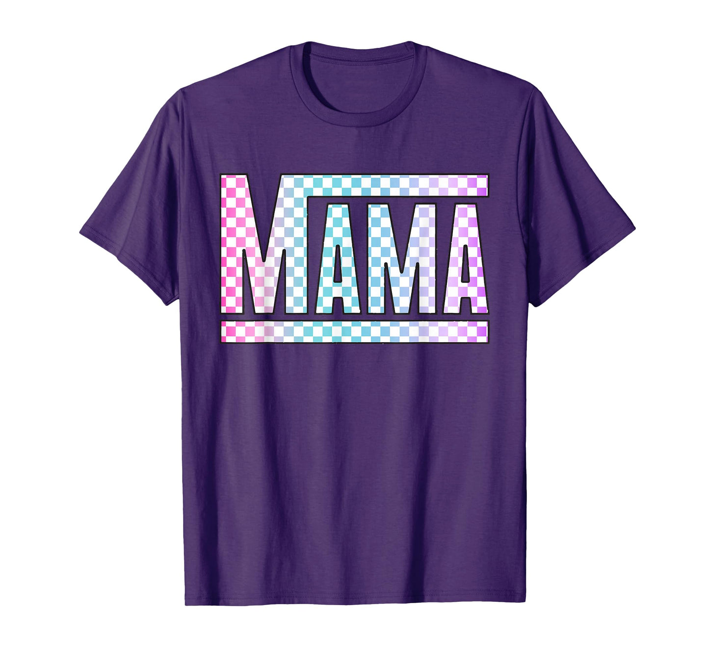 Funny Epic Mama Checkered Colorful Glow Mom Gifts T-Shirt