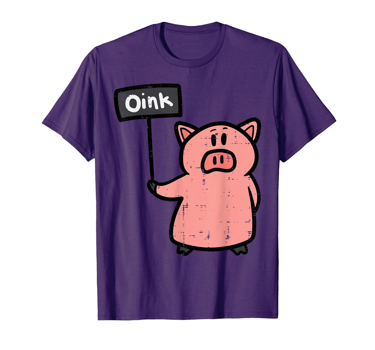 Pig Oink Sign Funny Hog Swine Farm Animal Men Women Kids T-Shirt