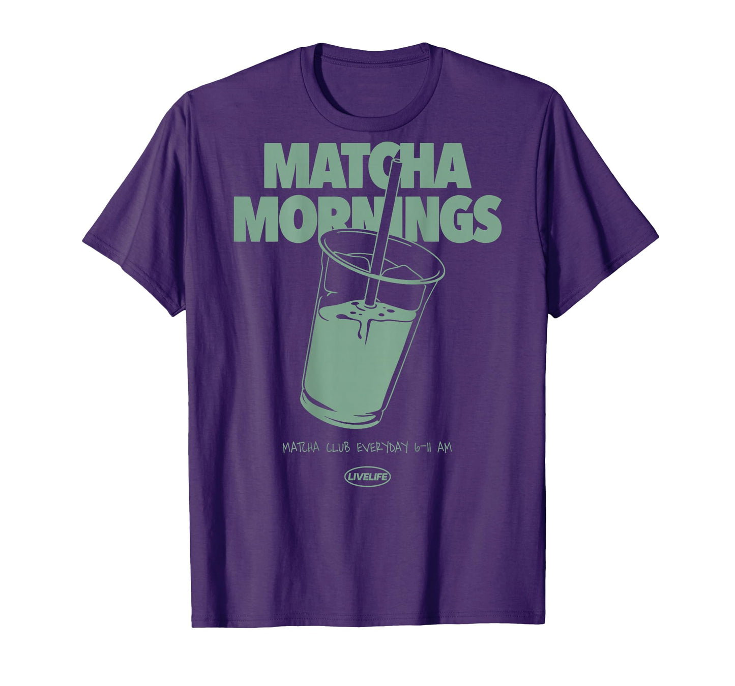 MATCHA MORNINGS X LIVELIFE Green Tea Matcha Latte Back T-Shirt