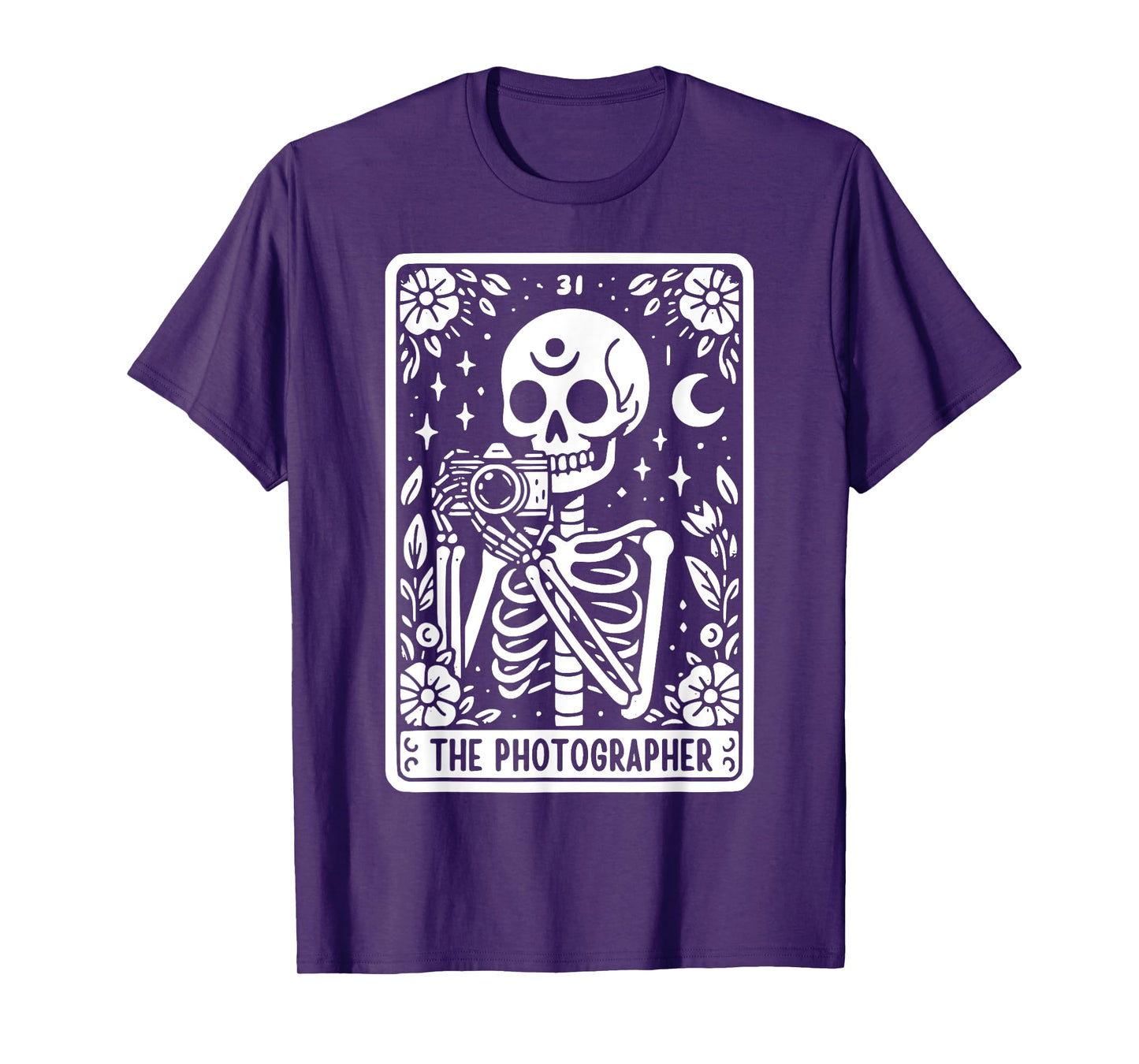 The Photographer Skeleton Tarot Card Photographer Cameraman T-Shirt
