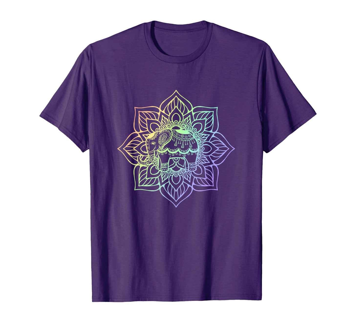 Rainbow Elephant Mandala | Spiritual New Age Buddhist Yoga T-Shirt