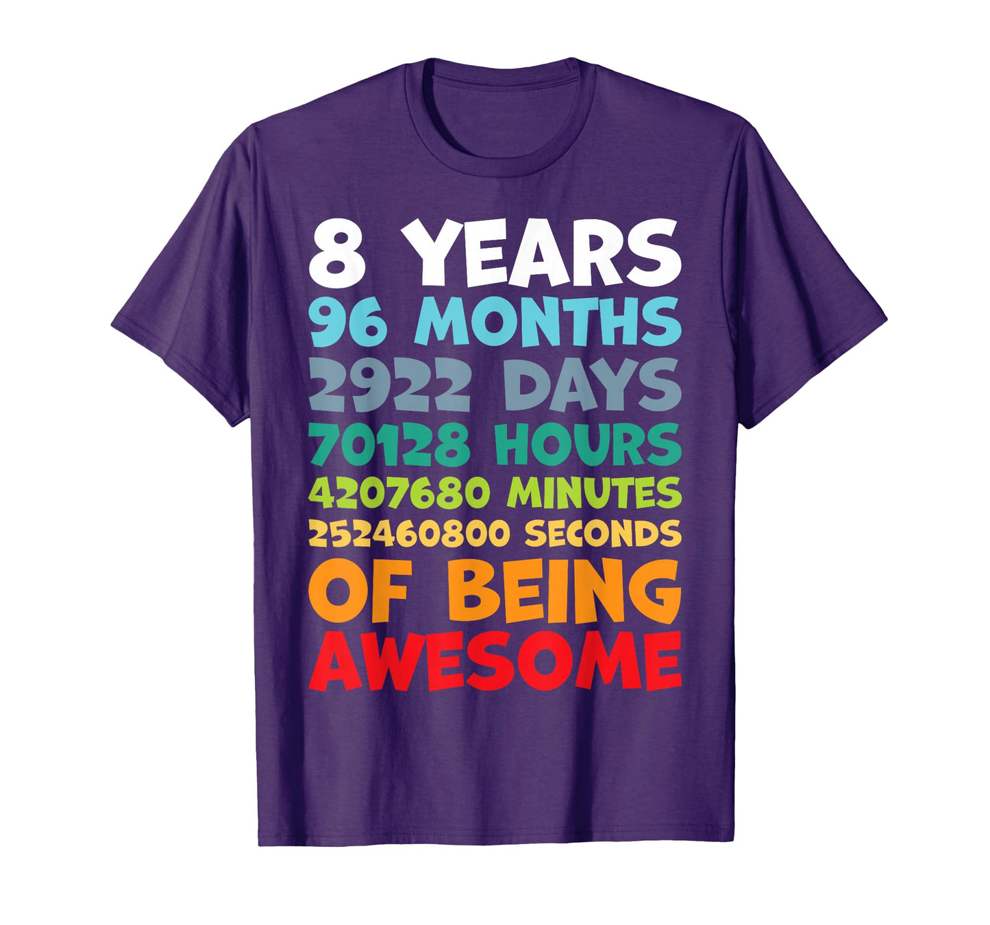 8 Year Old BDay Decorations Son Boy 8yr 8th Birthday T-Shirt