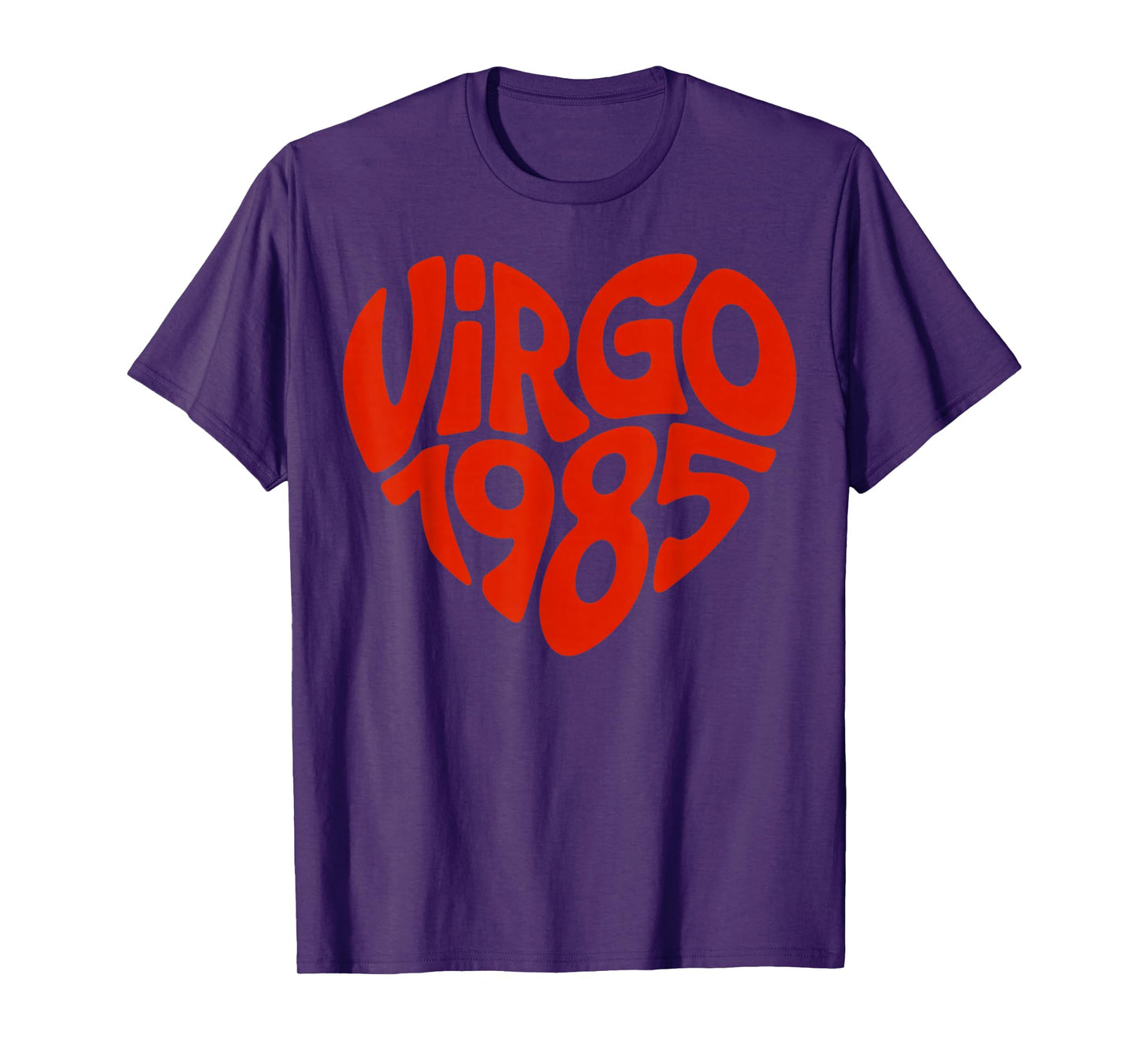 Virgo 1985 Zodiac Sign Astrology Retro Heart Birthday T-Shirt