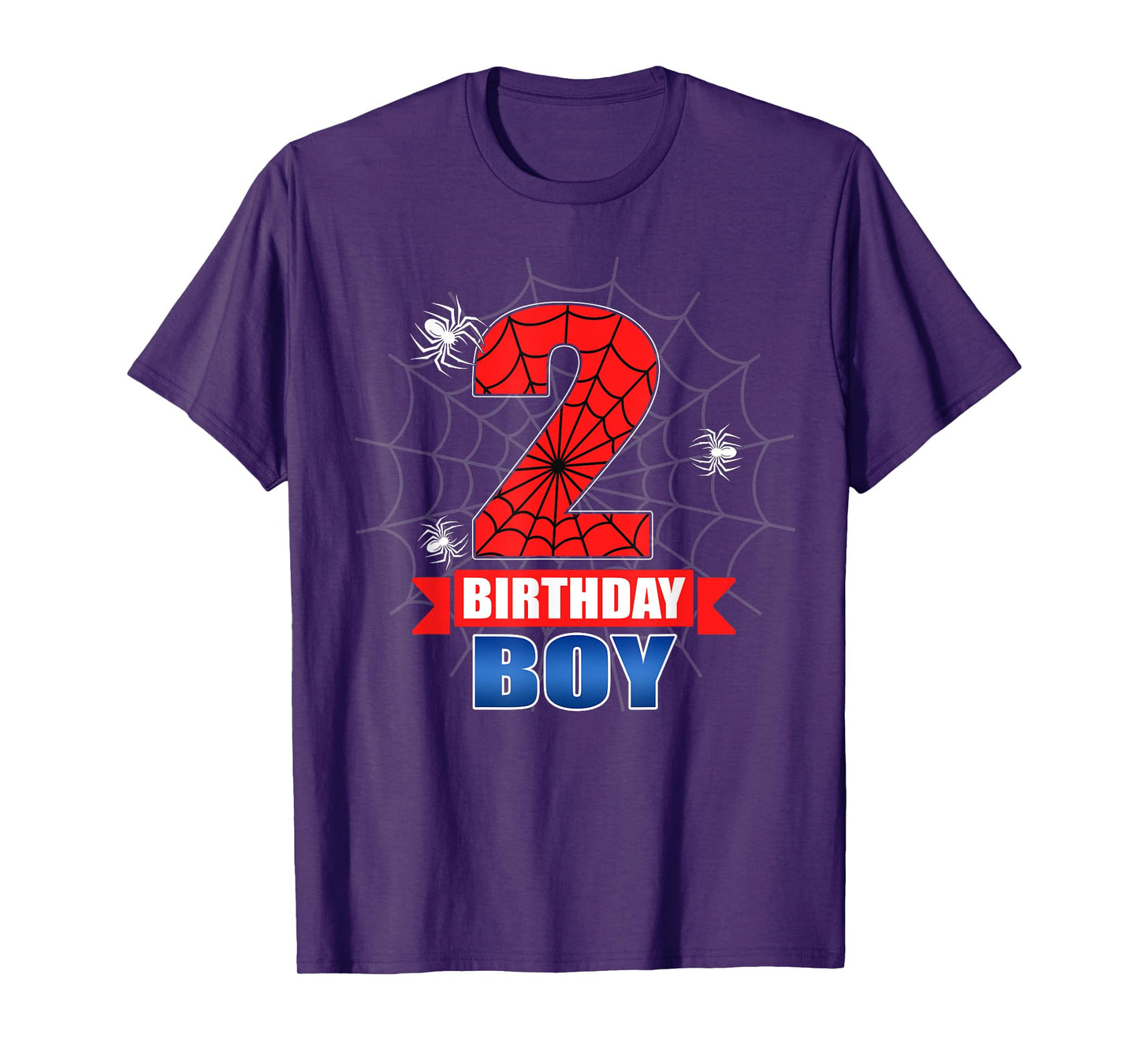Spider Web 2 Years Old It's My 2nd Birthday Boy Party T-Shirt