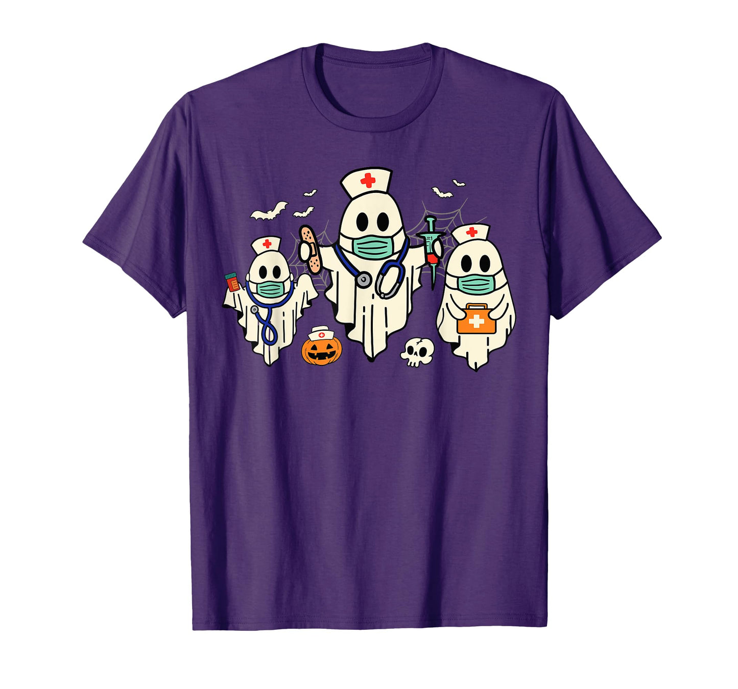 Halloween Nurse Nursing Funny Health Worker RN Ghost Nurse T-Shirt