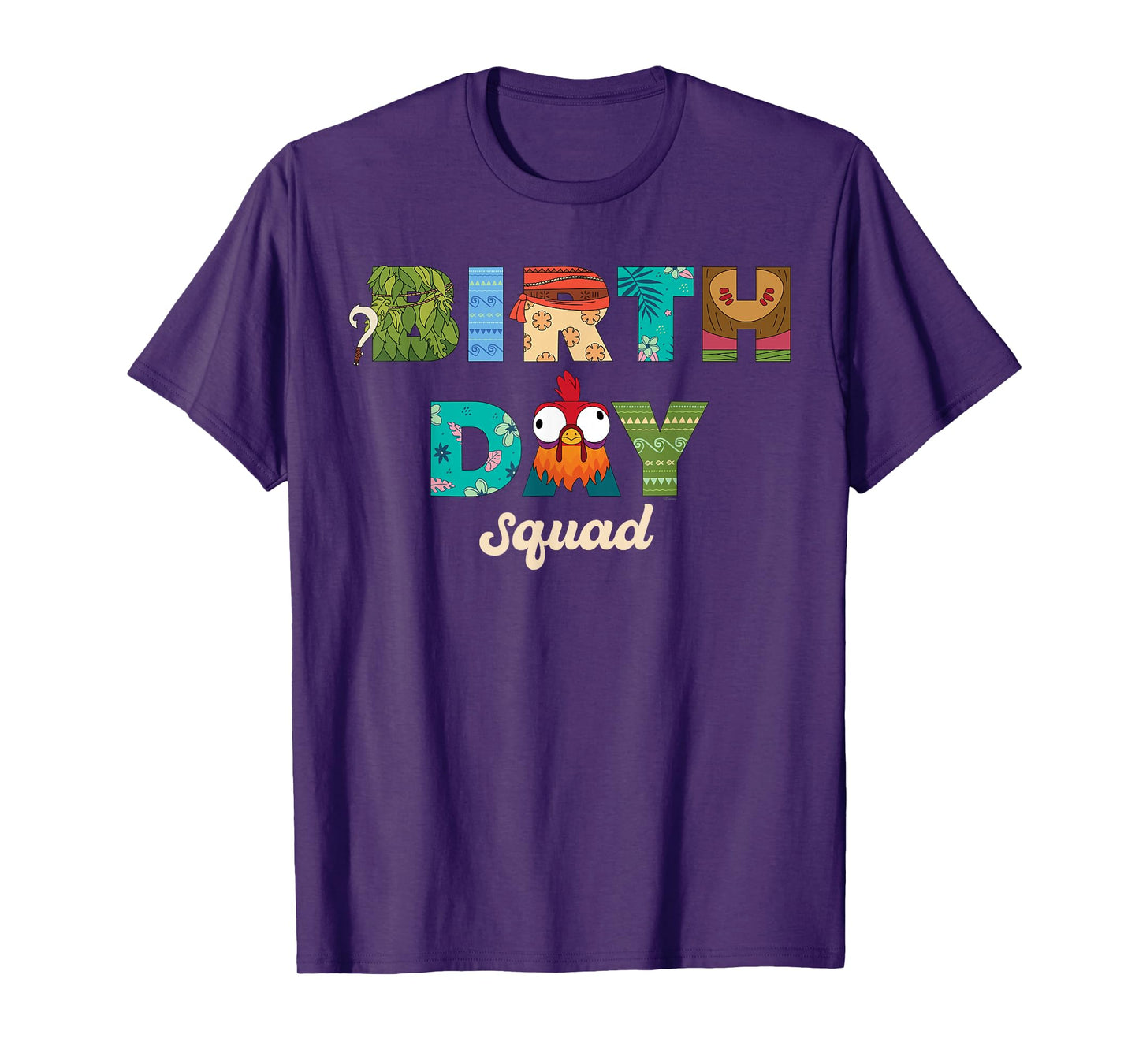 Disney Moana Big Letters "Birthday Squad" Birthday Party T-Shirt