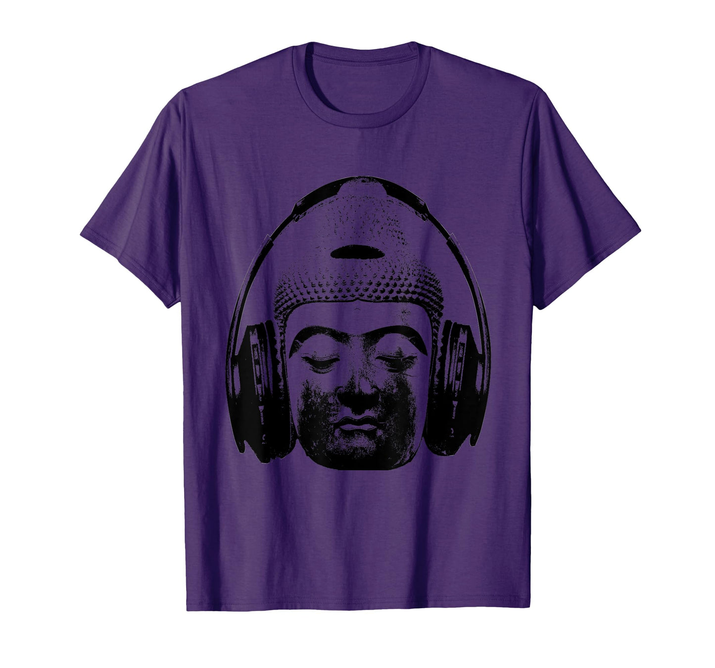 Chilling Buddha with Headphones Music DJ T-Shirt