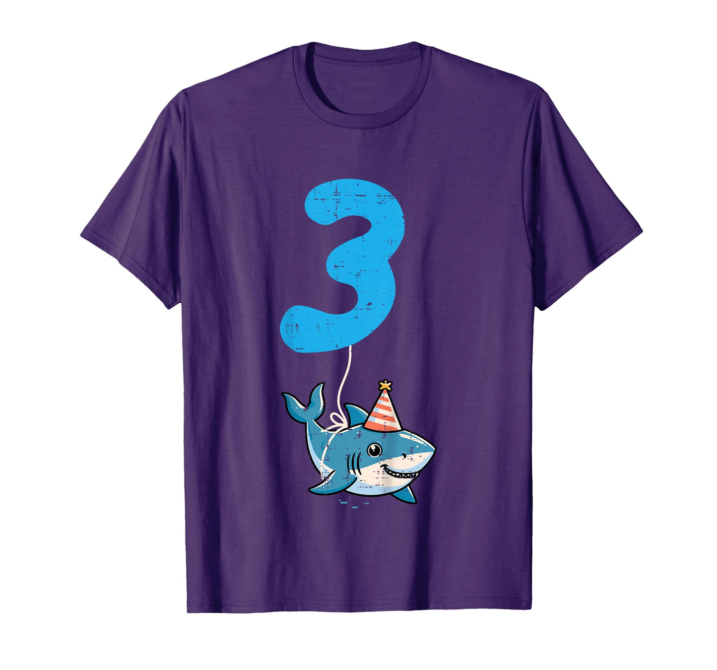 3rd Birthday Shark 3 Hat Three Year Old Bday Boys Girls Kids T-Shirt