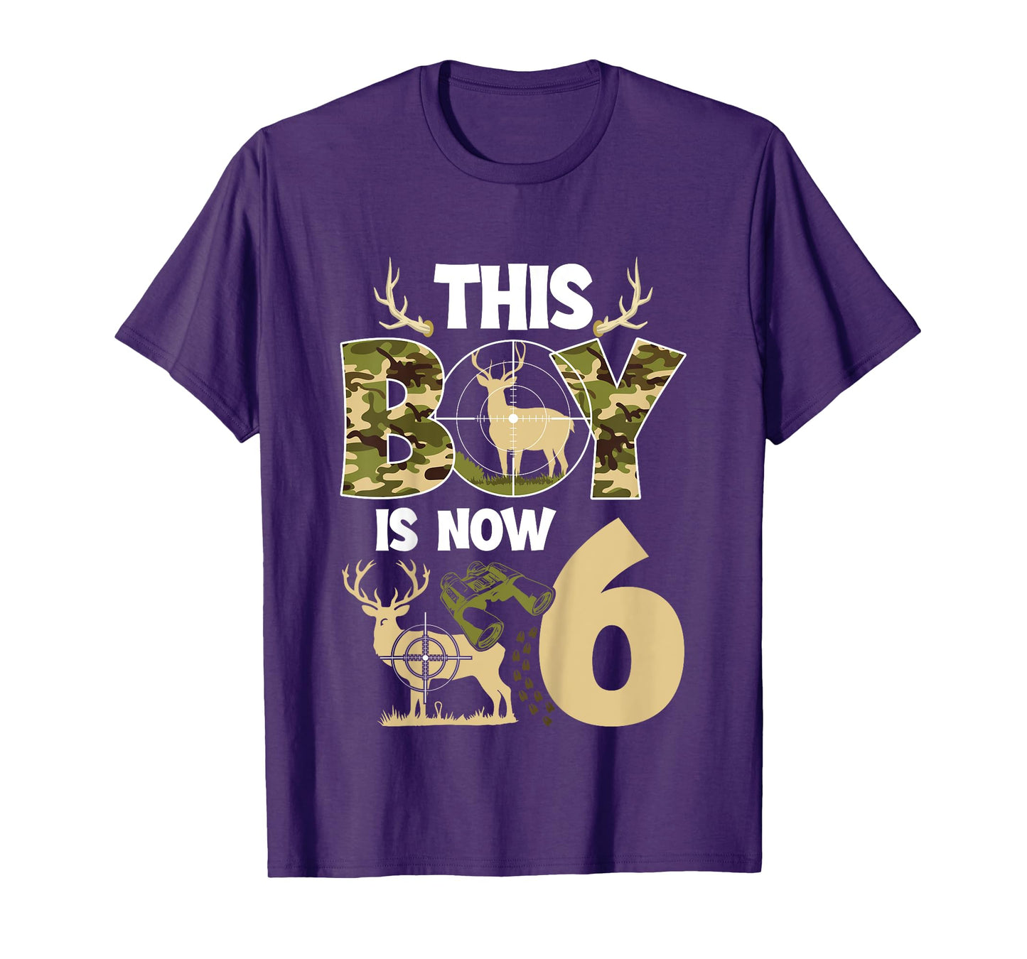 6th Hunting Birthday Party 6 Year Old Hunter Birthday T-Shirt