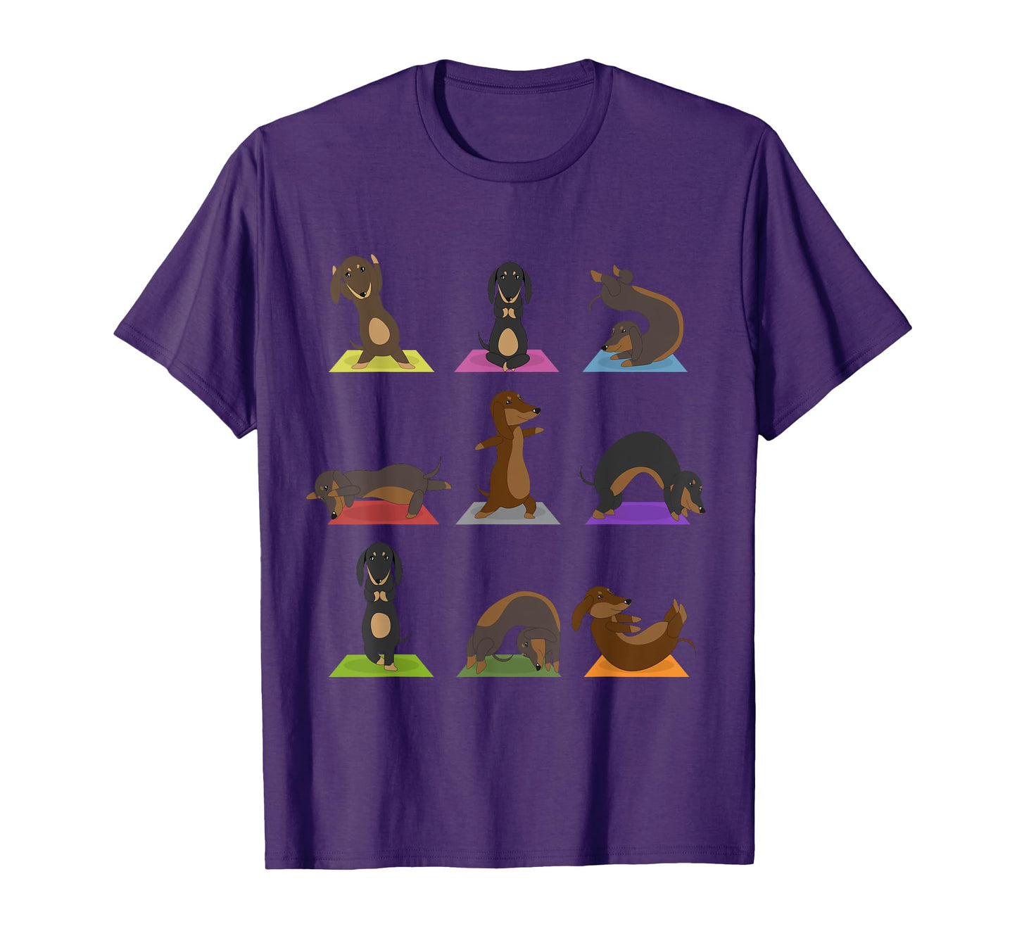Yoga Dachshund Funny Meditation Dog Lover Zen Men Women T-Shirt