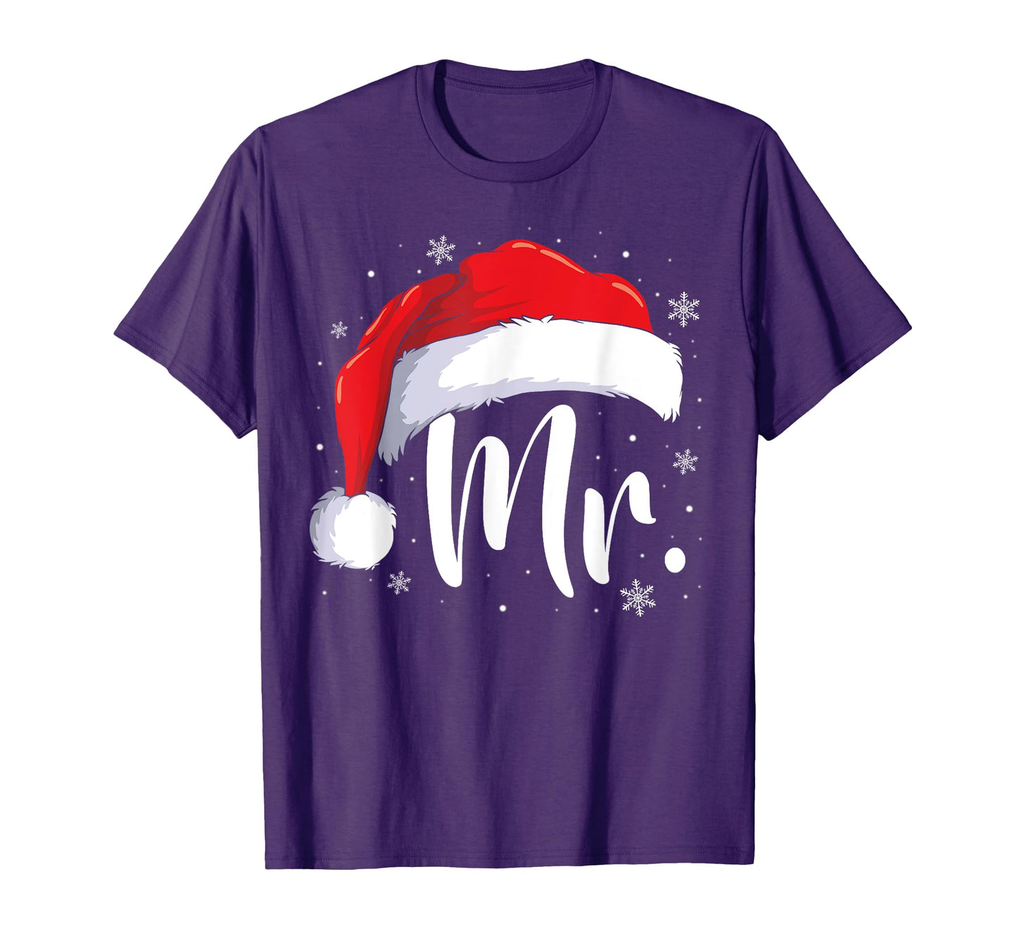 Mr and Mrs Claus Couples Matching Christmas Pajamas Santa T-Shirt