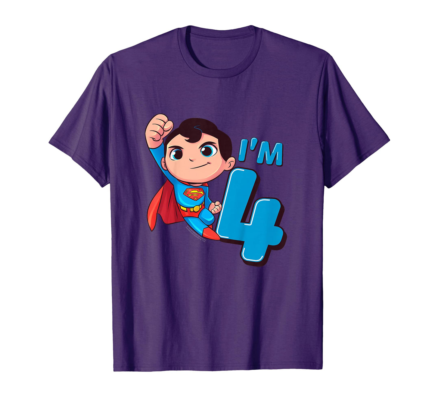 Kids Superman 4th Birthday Cute I'm 4 T-Shirt