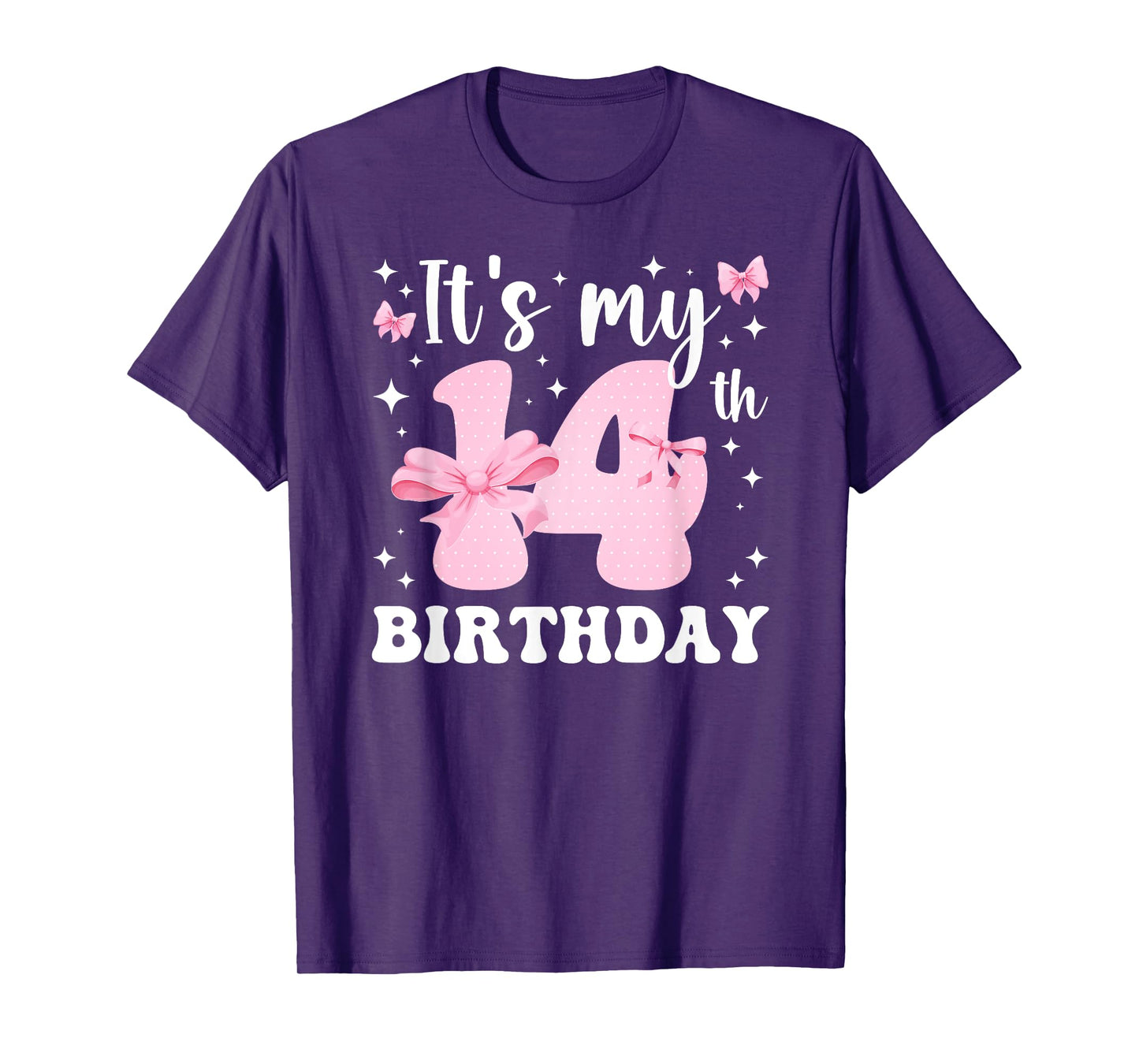 14th Coquette Themed Birthday Fourteen Year Old Girl Bow T-Shirt