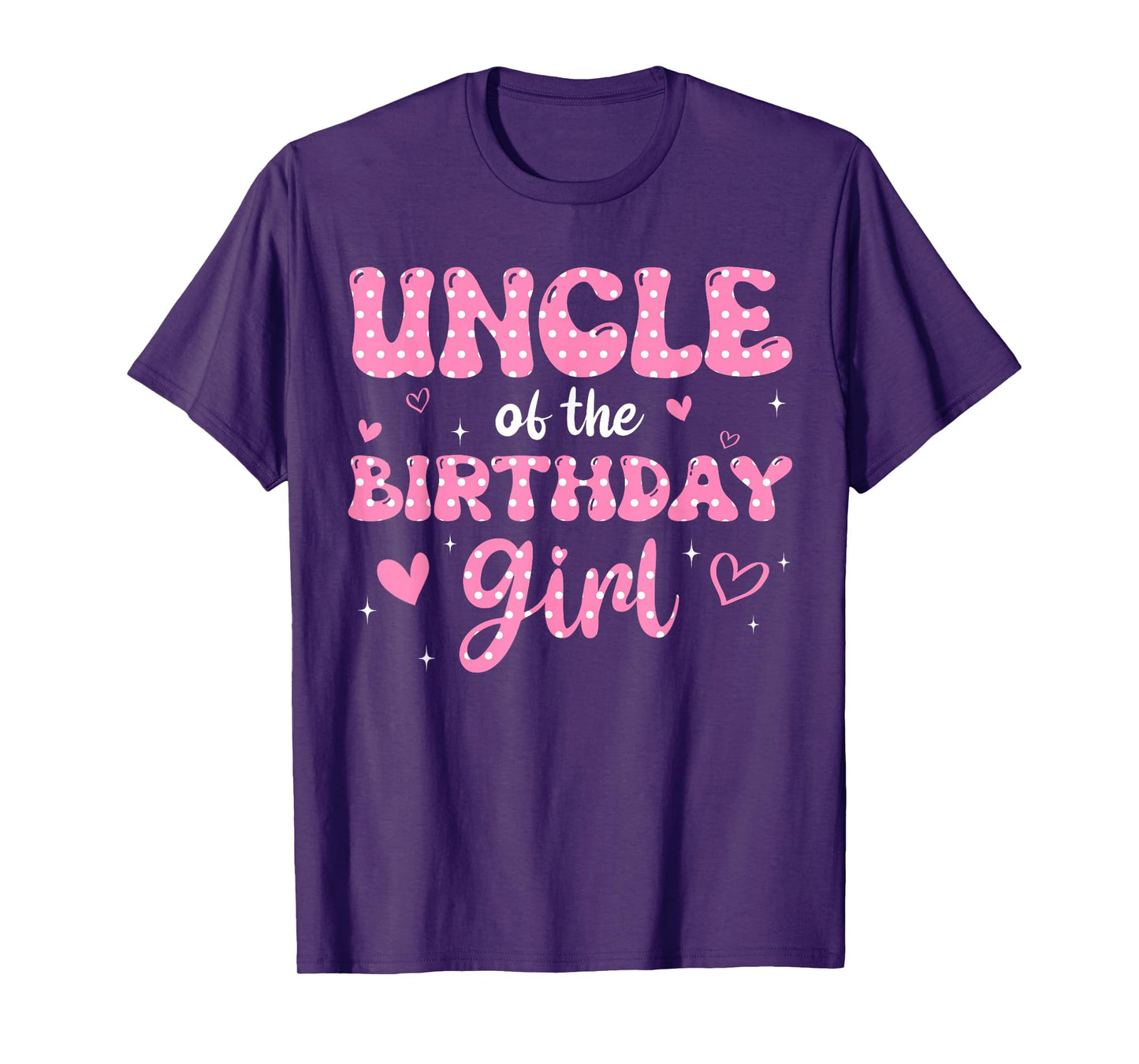 Uncle Of The Birthday Pink Girl Matching Family T-Shirt