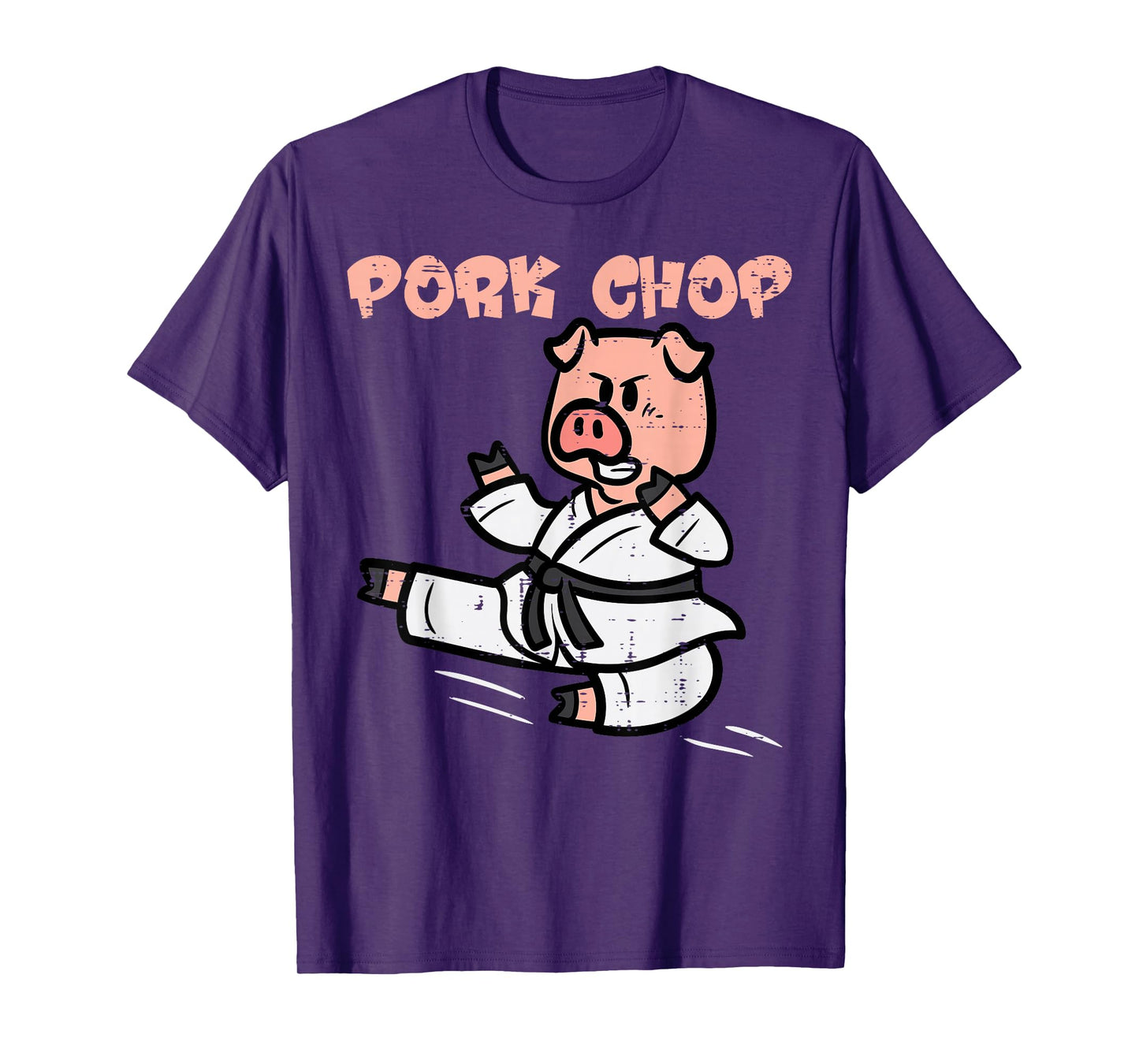 Pig Karate Pork Chop Funny Hog Swine Pun Men Boys Kids Women T-Shirt