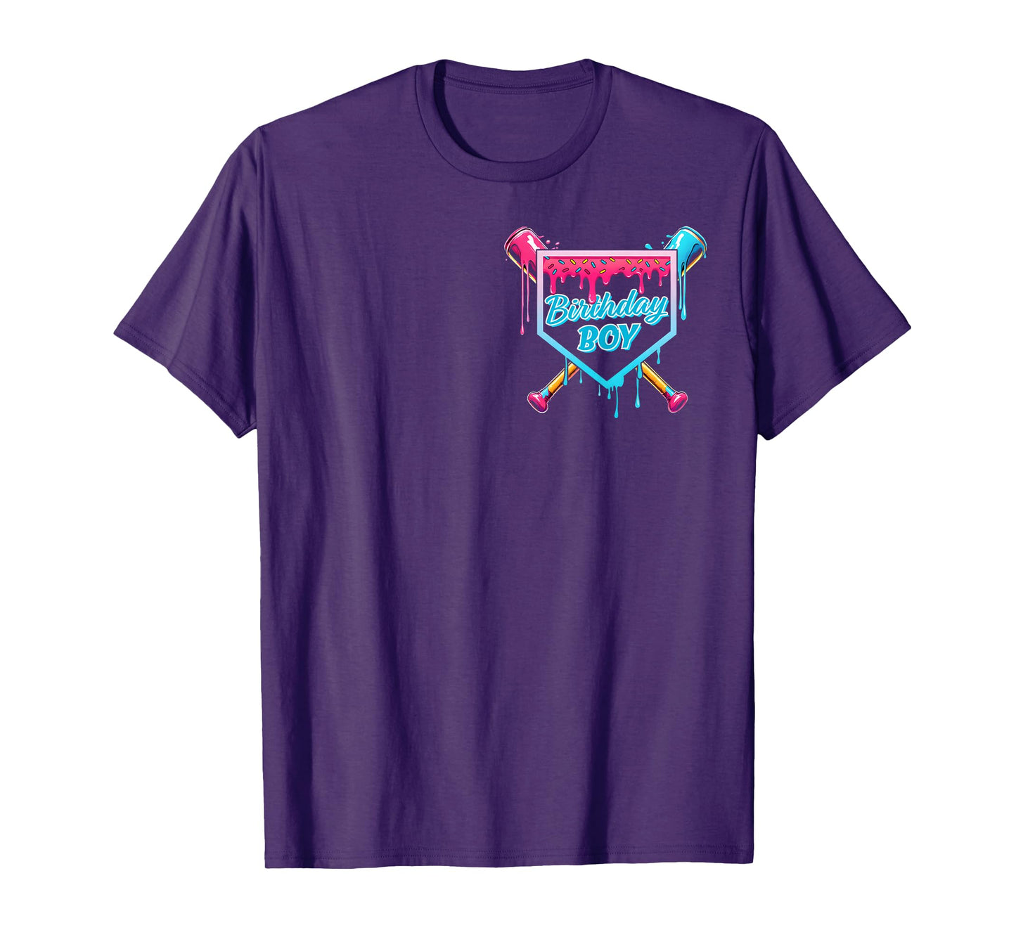 Baseball 6 Year Old Ice Cream Drip 6th Birthday Boy Number 6 T-Shirt