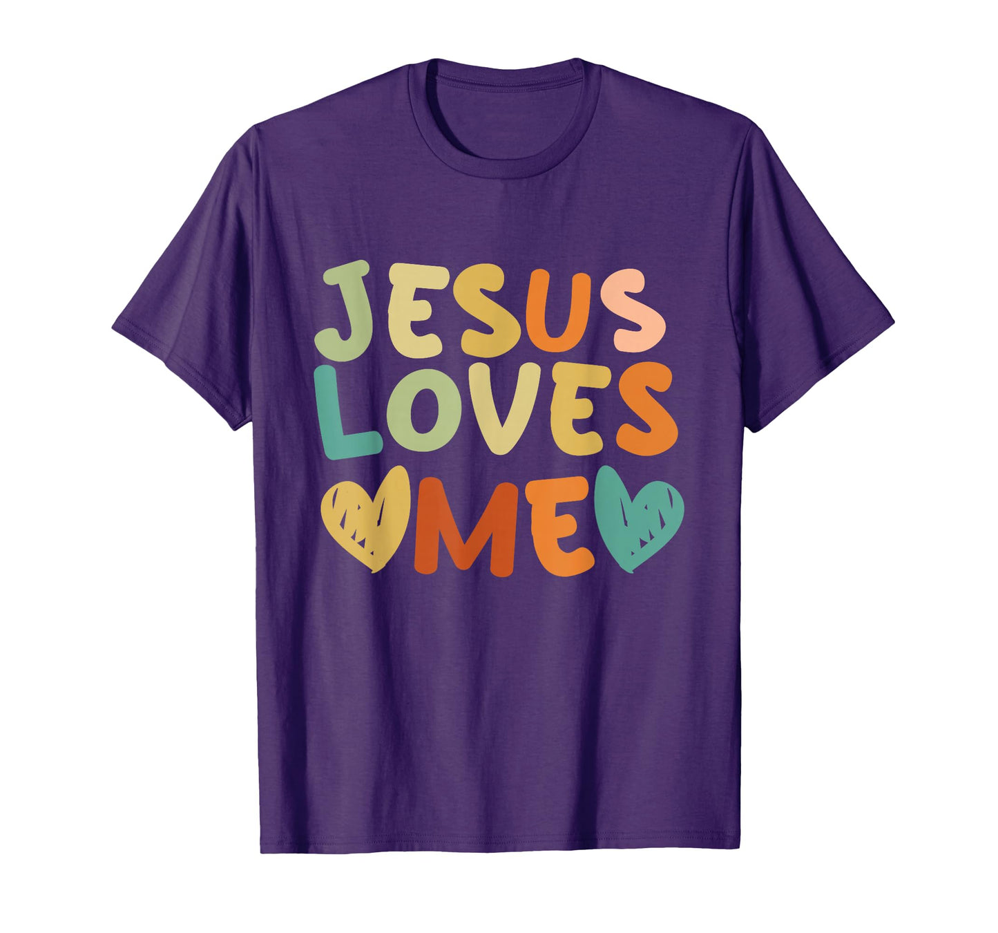 Groovy Jesus Loves Me Biblical Christian Church Retro T-Shirt