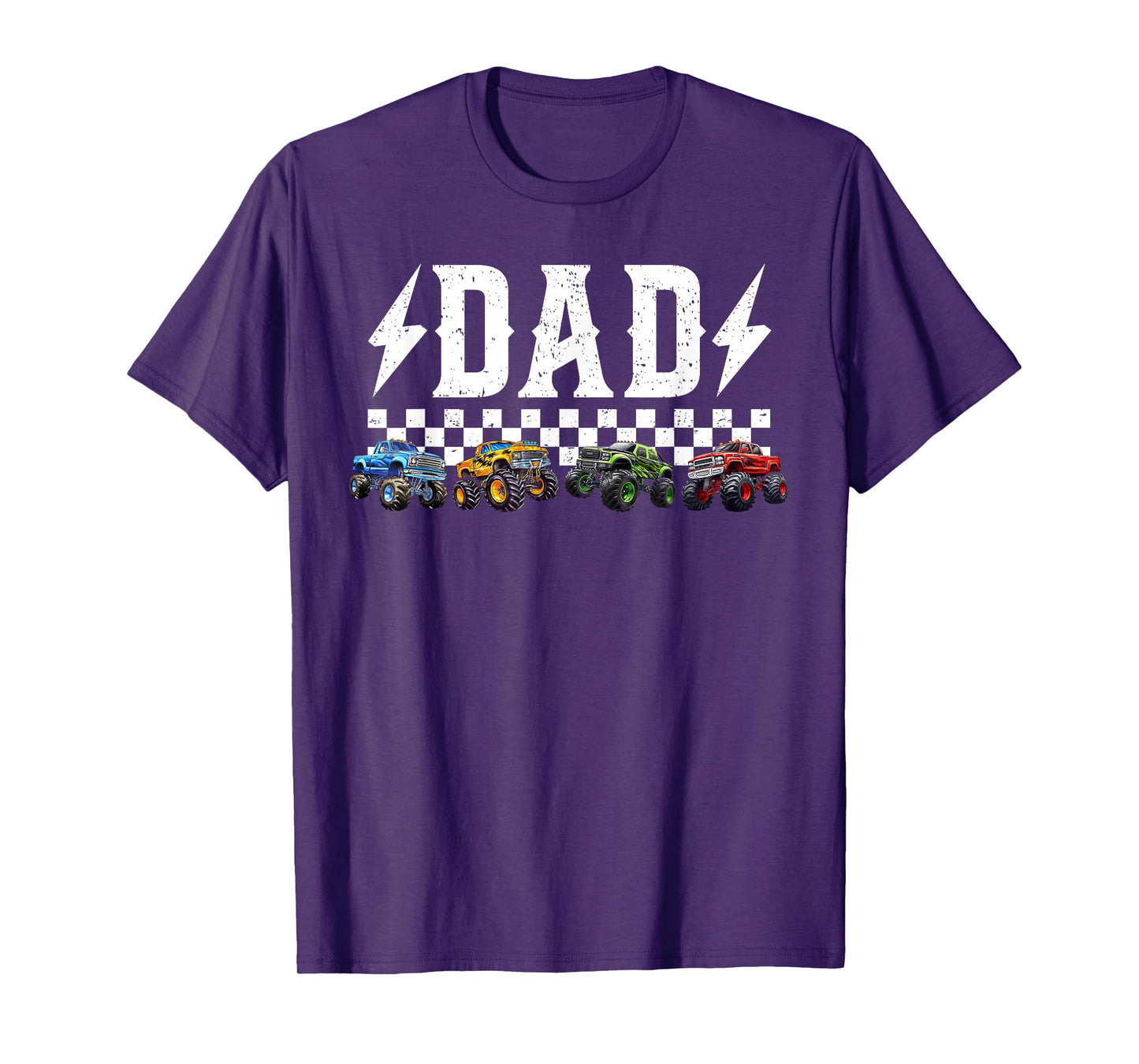 Dad Retro Monster Truck Family Crew Birthday Matching T-Shirt