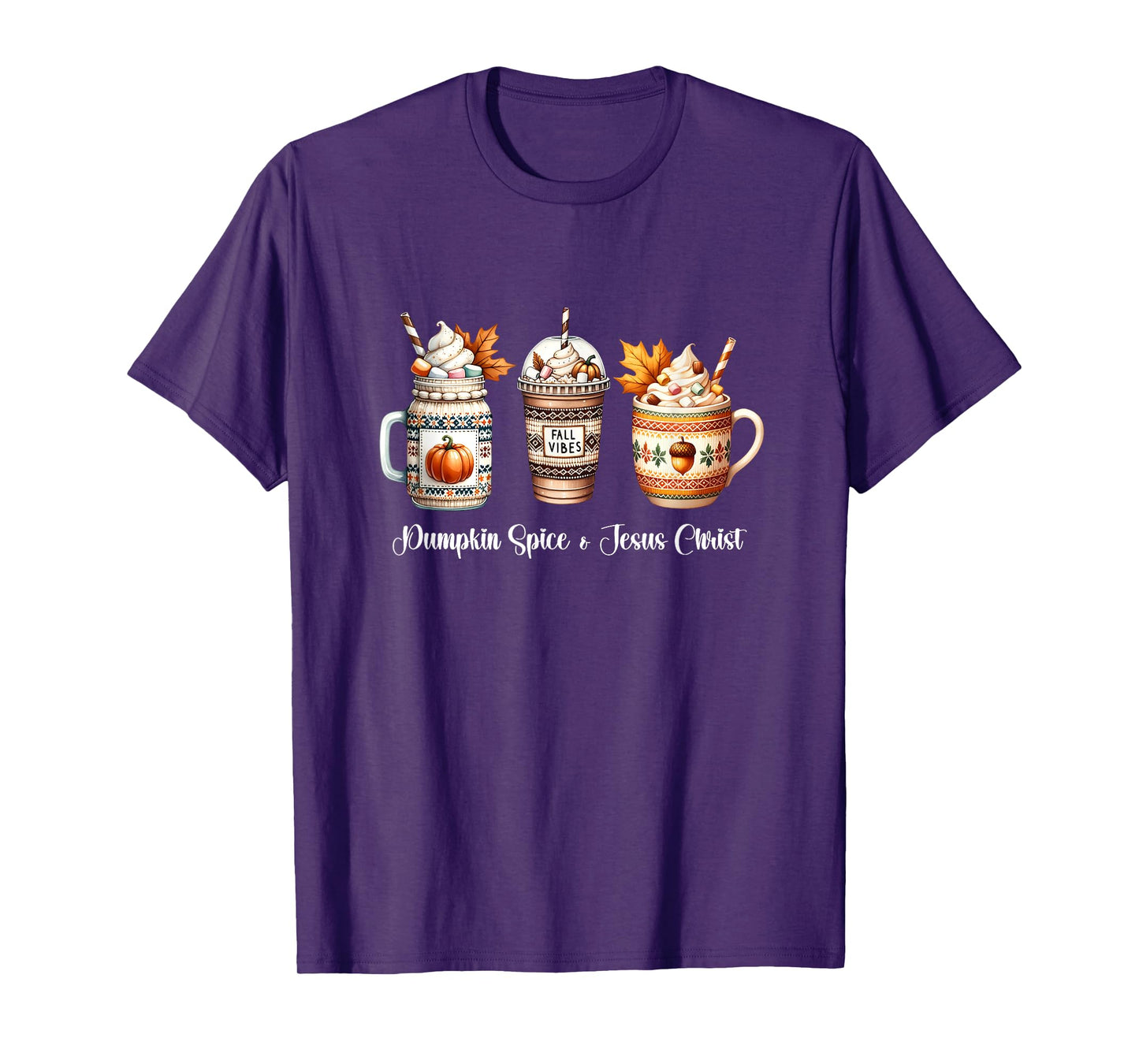 Pumpkin Spice and Jesus Christ Women Christan Fall Coffee T-Shirt