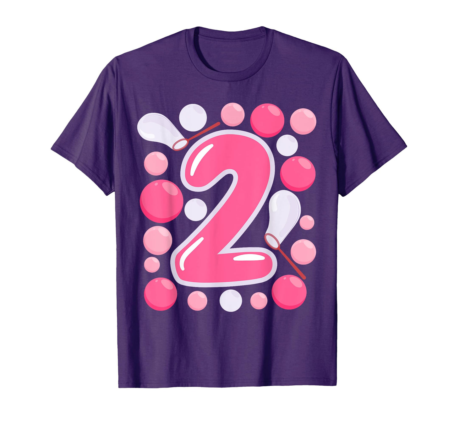 Two 2nd Bubble Birthday Themed Birthday Party Girl Kids T-Shirt