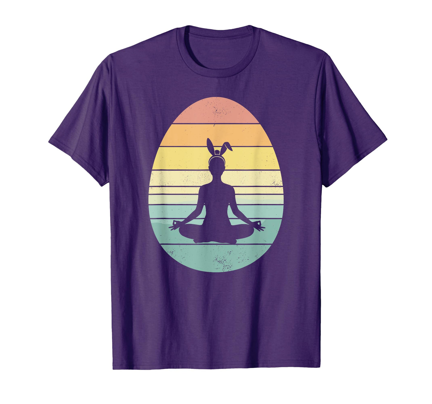 Retro Yoga Easter Egg Easter Day Mediation Womens Mens Kids T-Shirt