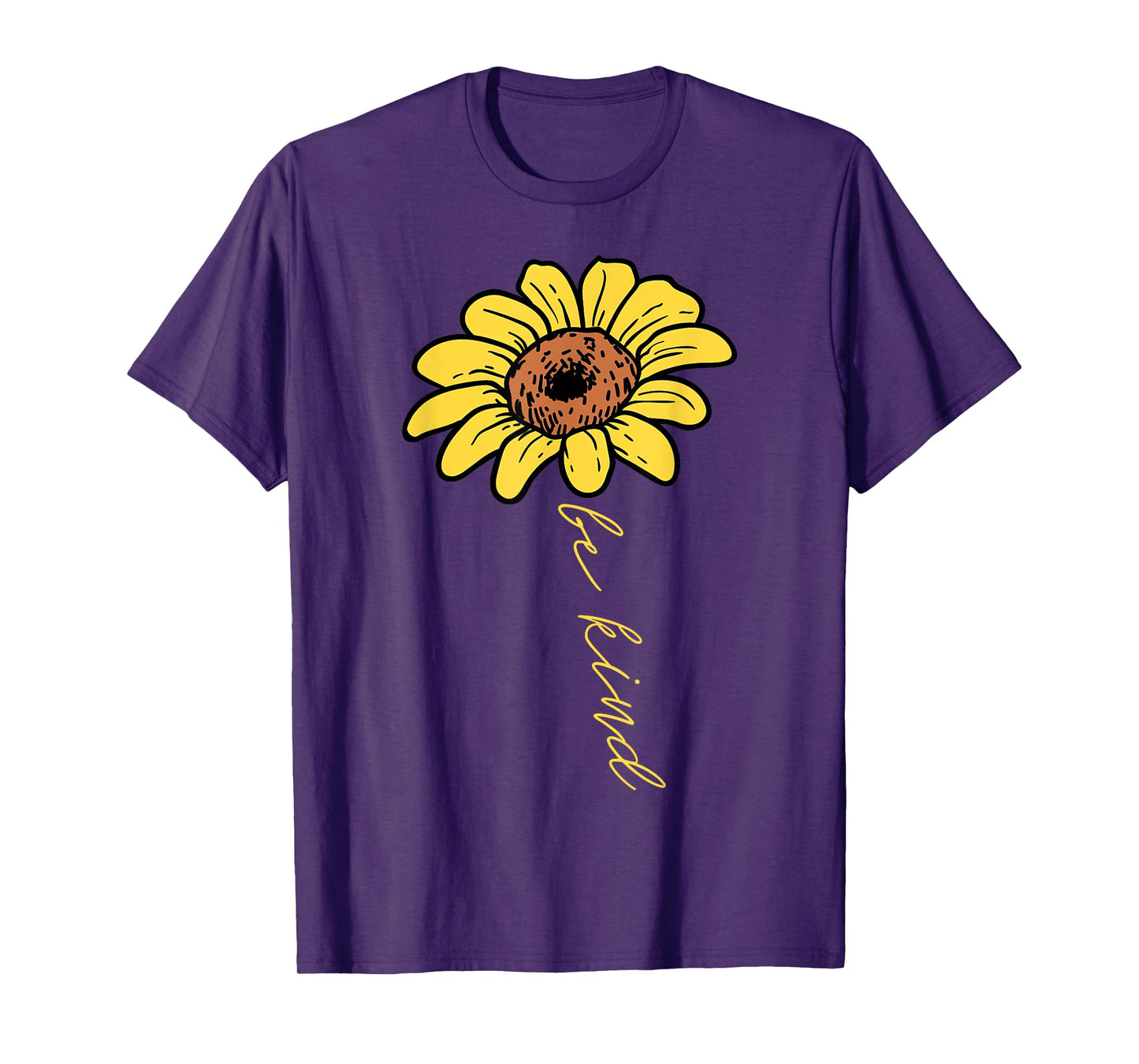 Sunflower Be Kind Retro Positivity Motivational Sayings Gift T-Shirt