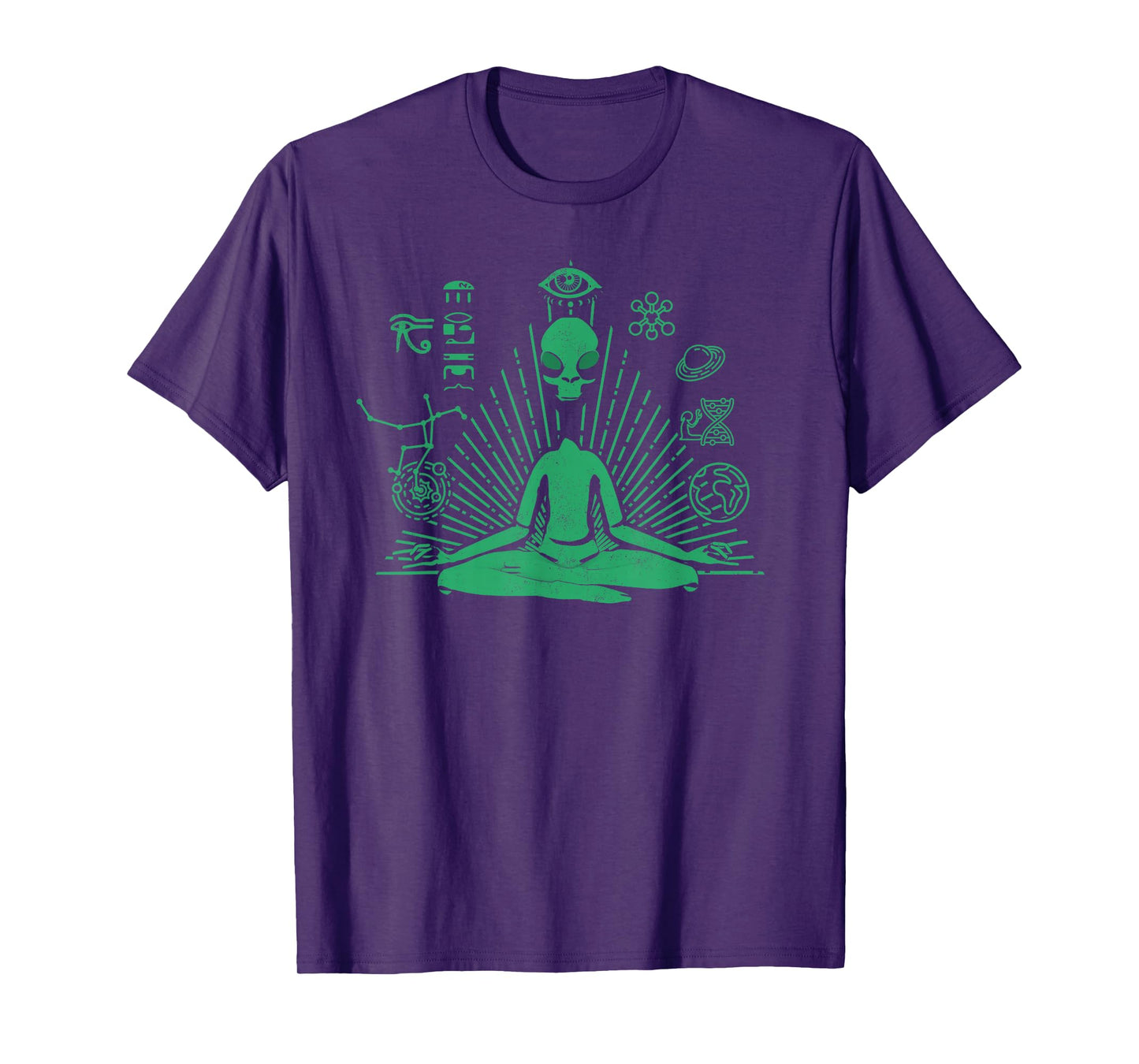 Green Alien Shirt UFO Zen Yoga Meditation Funny T-Shirt