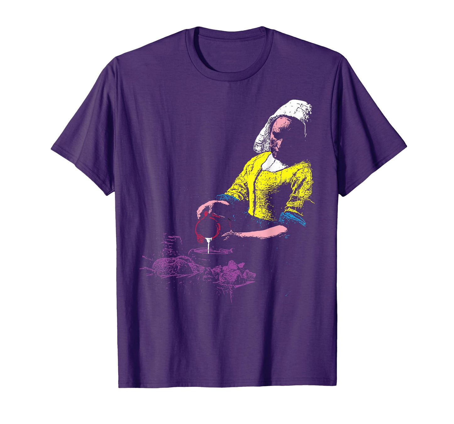 Vermeer The Milkmaid Pop Art 80s Pop Minimal Baroque Art T-Shirt