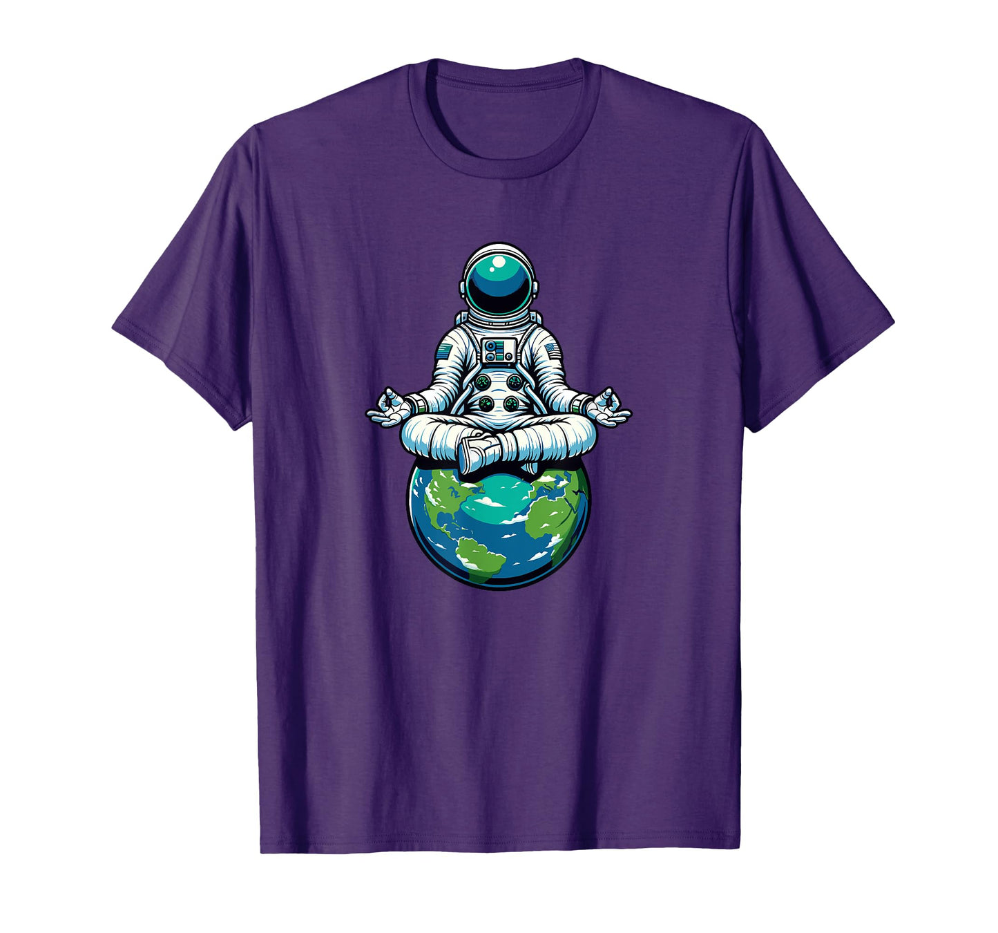 Meditating Astronaut Earth Planet Meditation T-Shirt