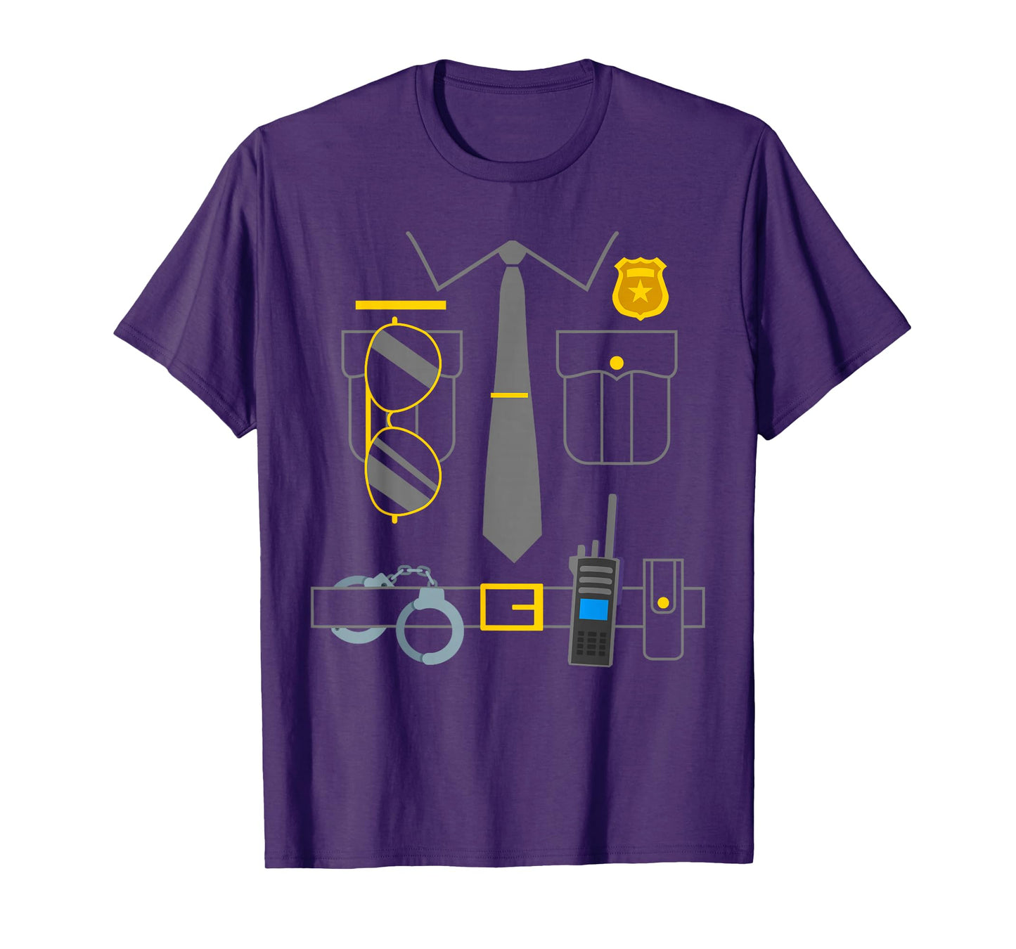 Policeman Costume Funny Police Officer Wearing Cops Kids T-Shirt
