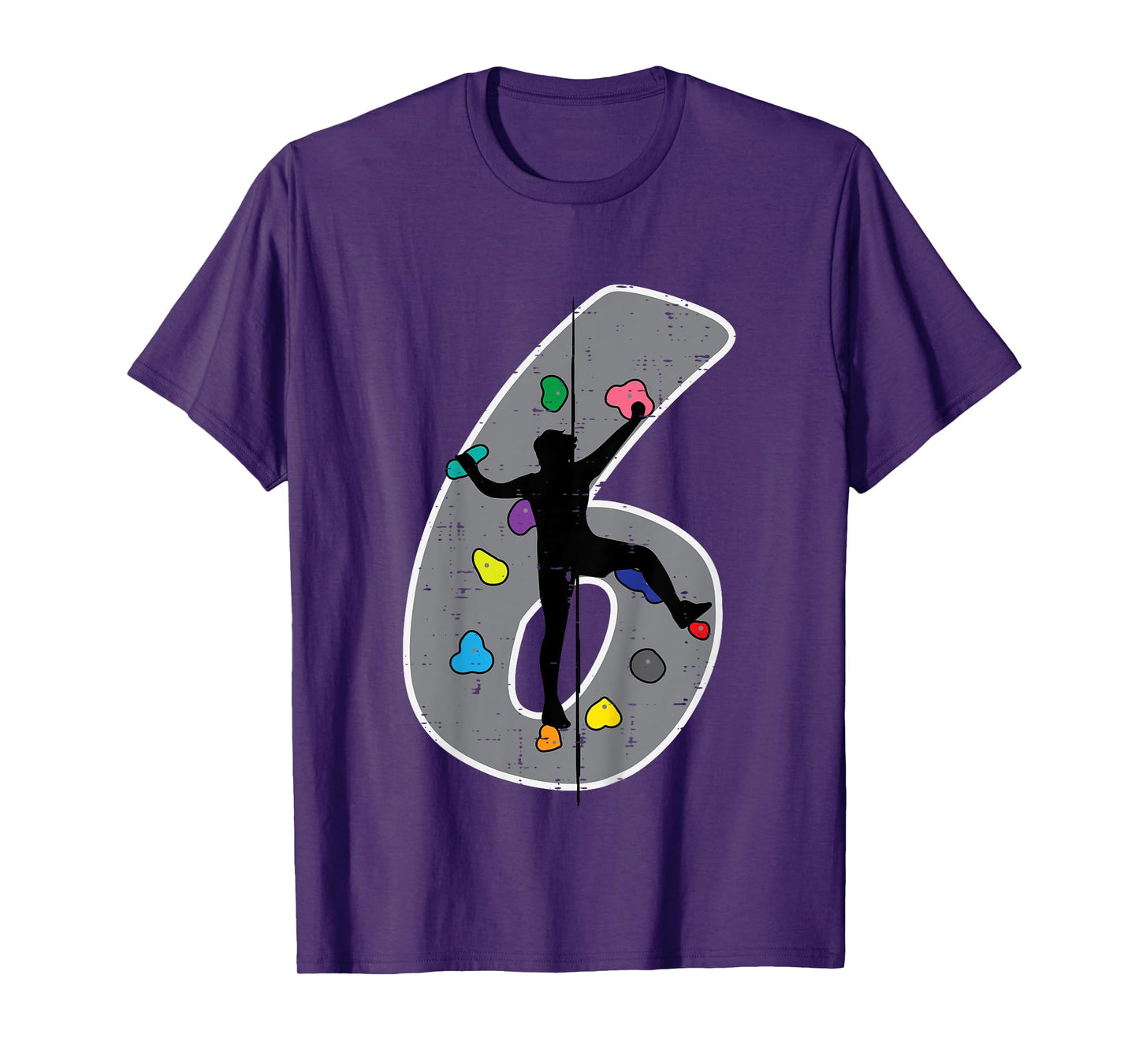 6th Birthday Rock Climbing 6 Six Year Old Bday Boys Girls T-Shirt