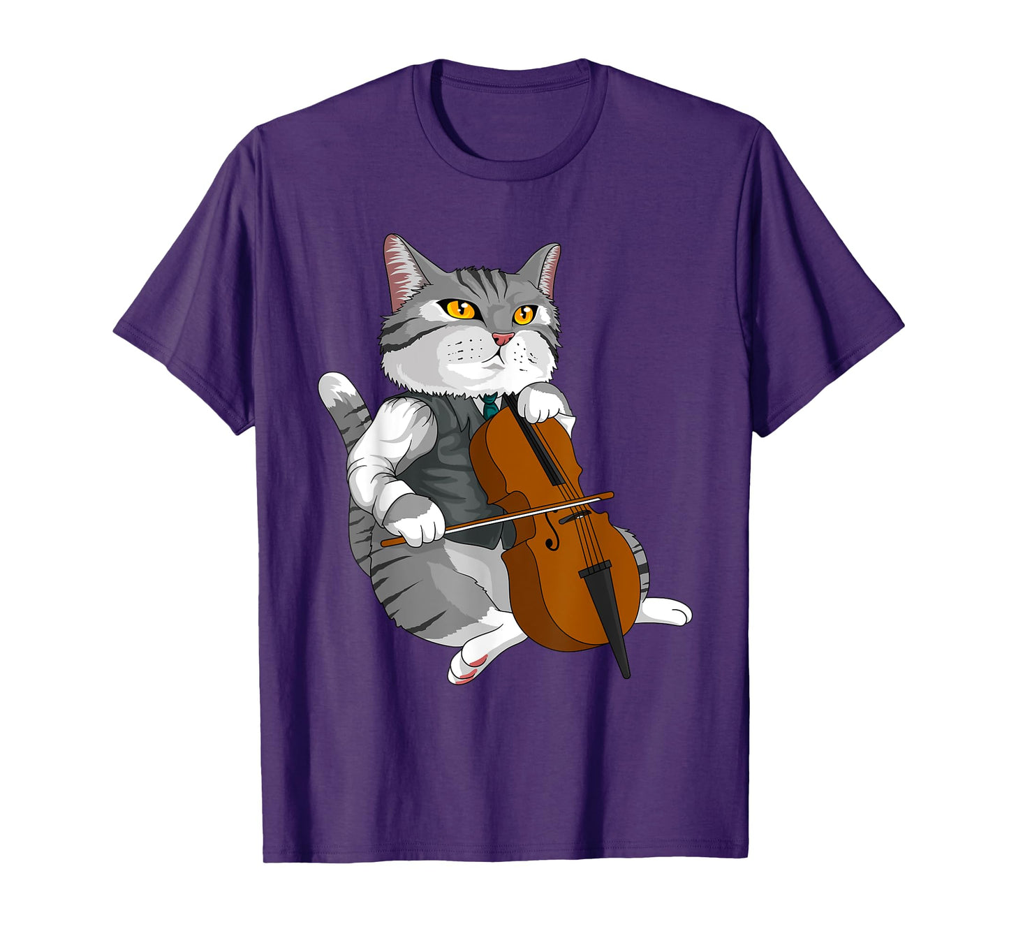 Cat Playing Cello Violin musical instrument T-Shirt
