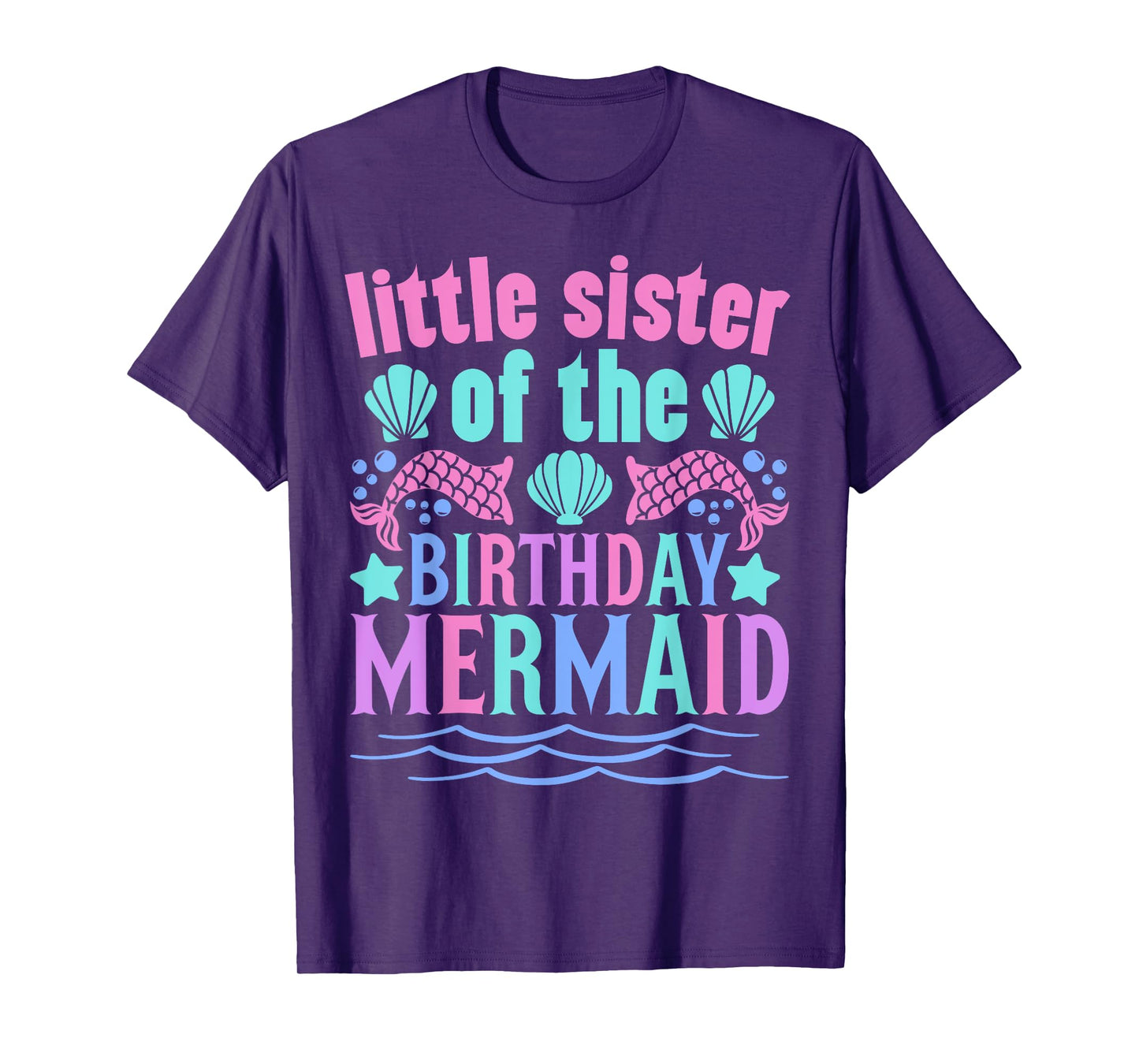 Little Sister Of Birthday Mermaid Party Outfit Cute Mermaid T-Shirt