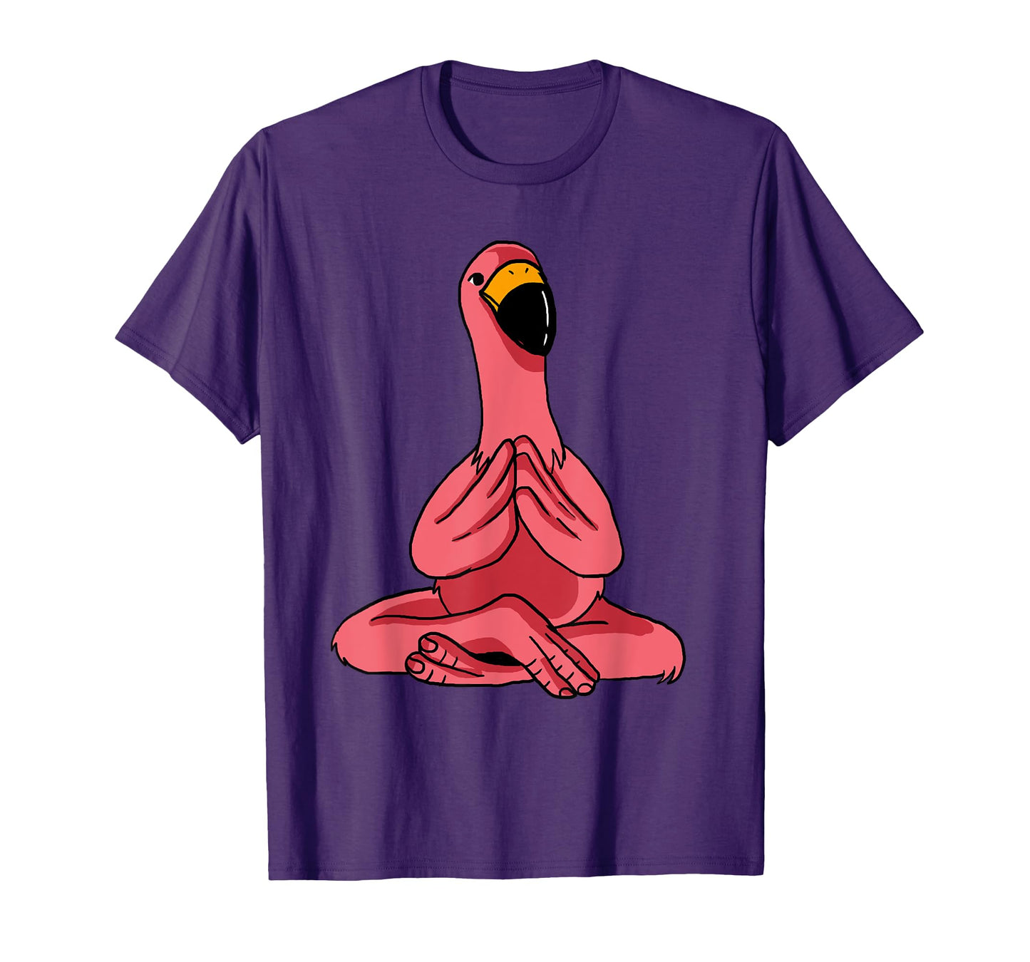 Meditating Exercise Tropical Animal Gift Men Women Cute Yoga Flamingos Funny Pink Water Bird Meditation Lovers Unisex-Adults, Unisex-Kids T-Shirt