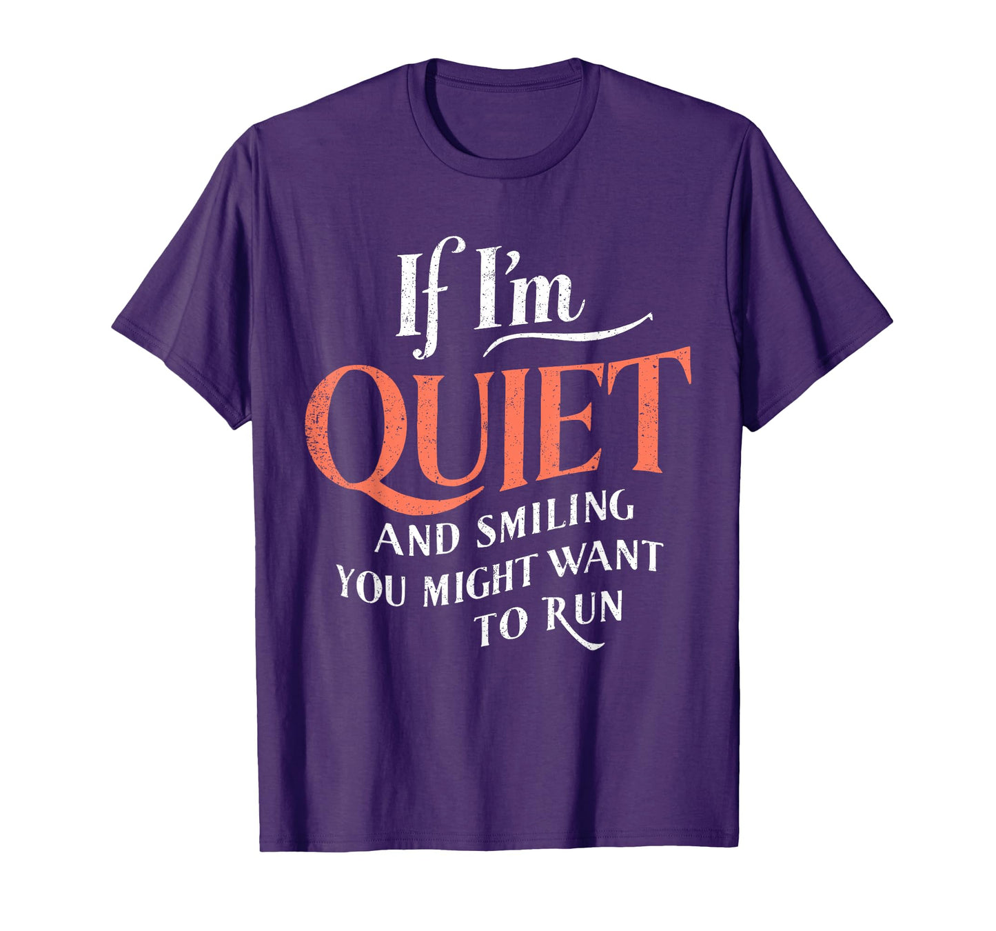 If I'm Quiet And Smilling You Might Want To Run Funny Humor T-Shirt