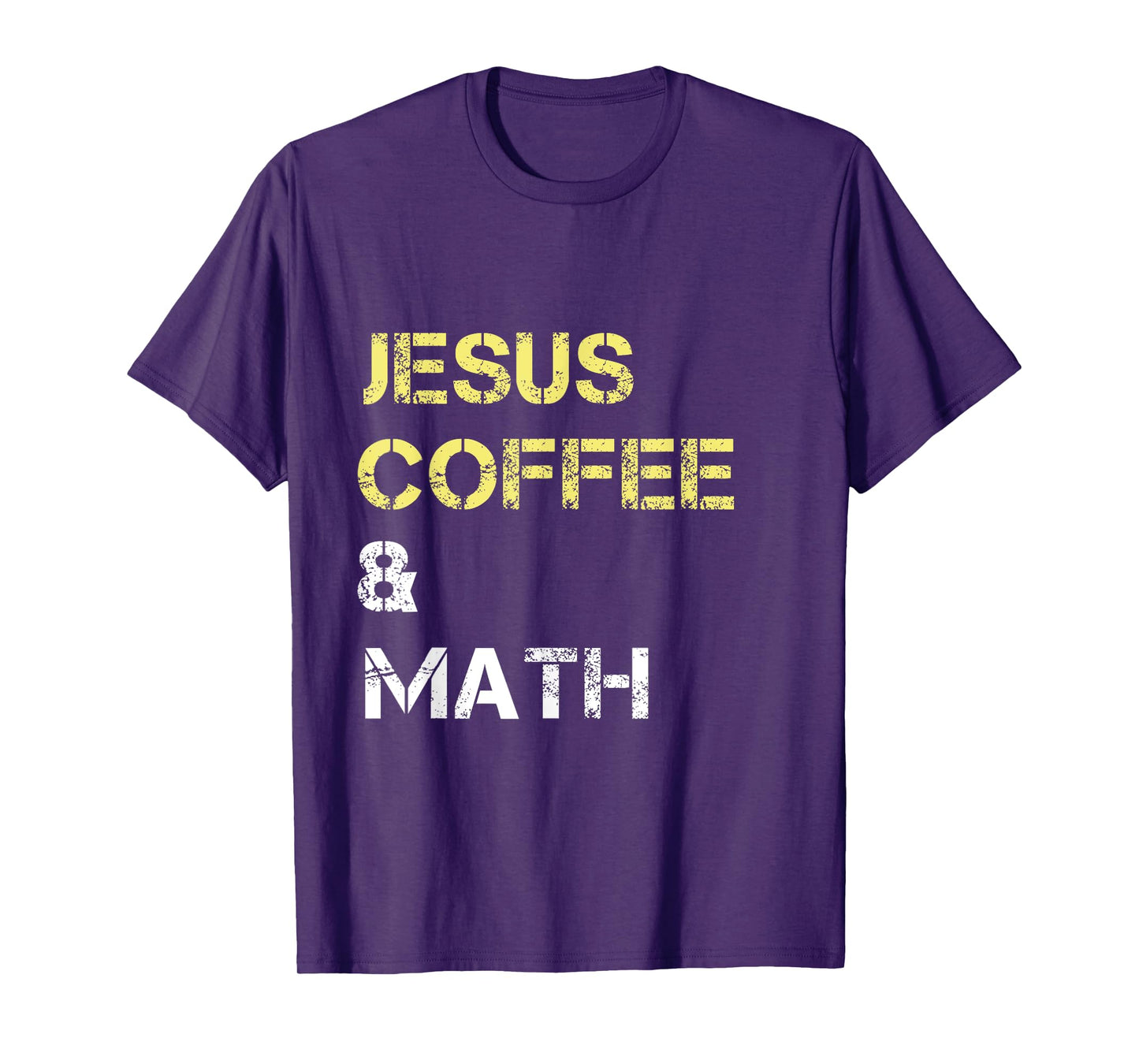 Jesus Coffee & Math Mathematics Math Themed T-Shirt Black Unisex-Adults Small Classic Fit Short Sleeve Crew Neck T-Shirt