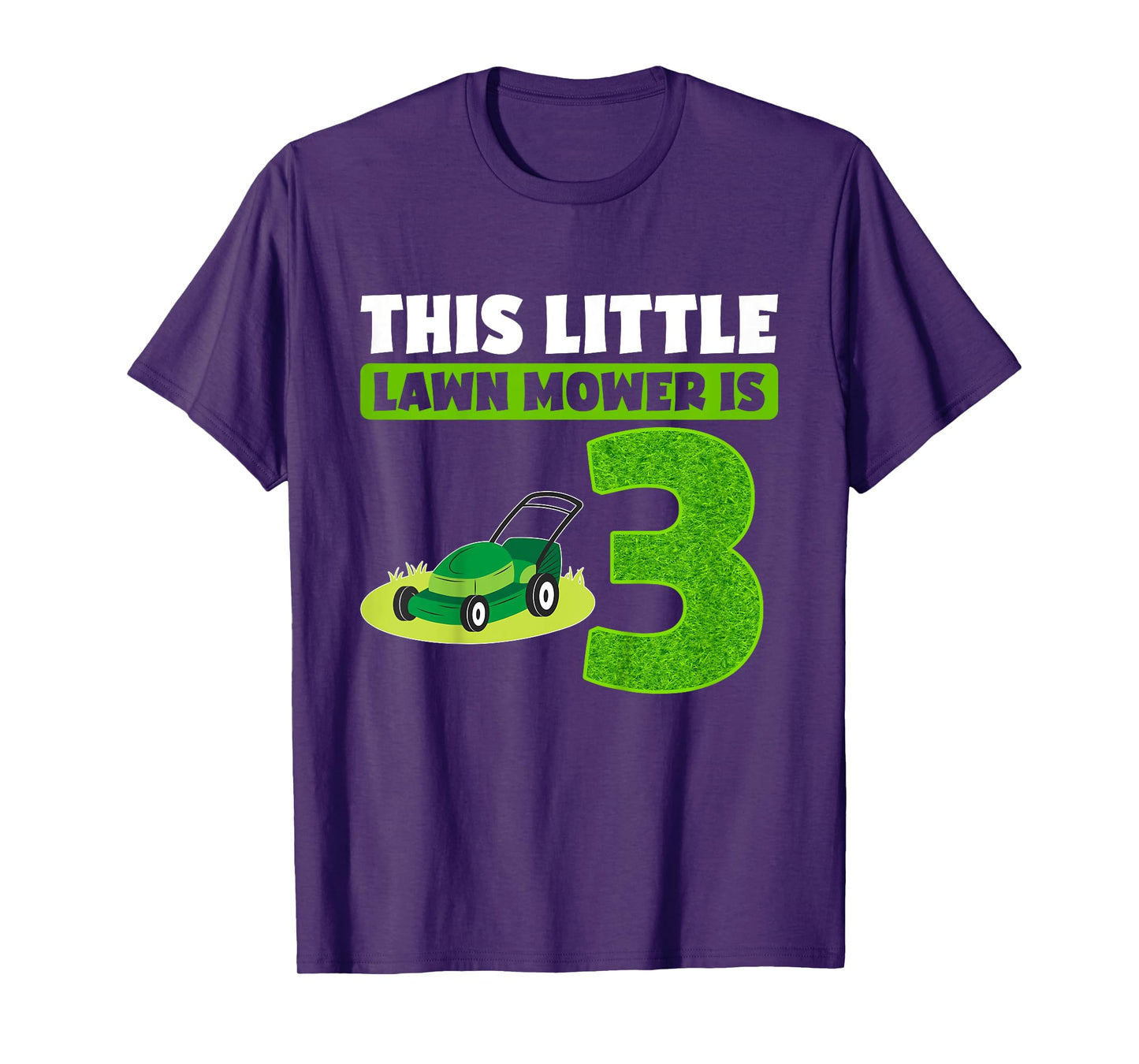 Kids 3rd Lawn Mower Birthday Party Three Year Old Boy Lawn Mowing T-Shirt