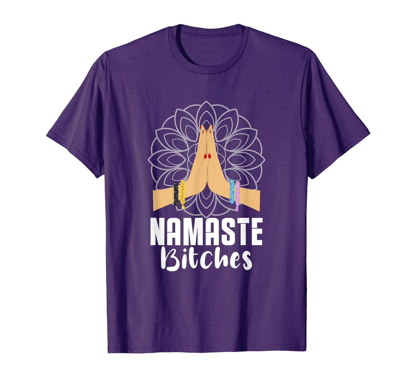 Namaste Bitches Yoga Practitioner Zen Meditaton Mandala T-Shirt