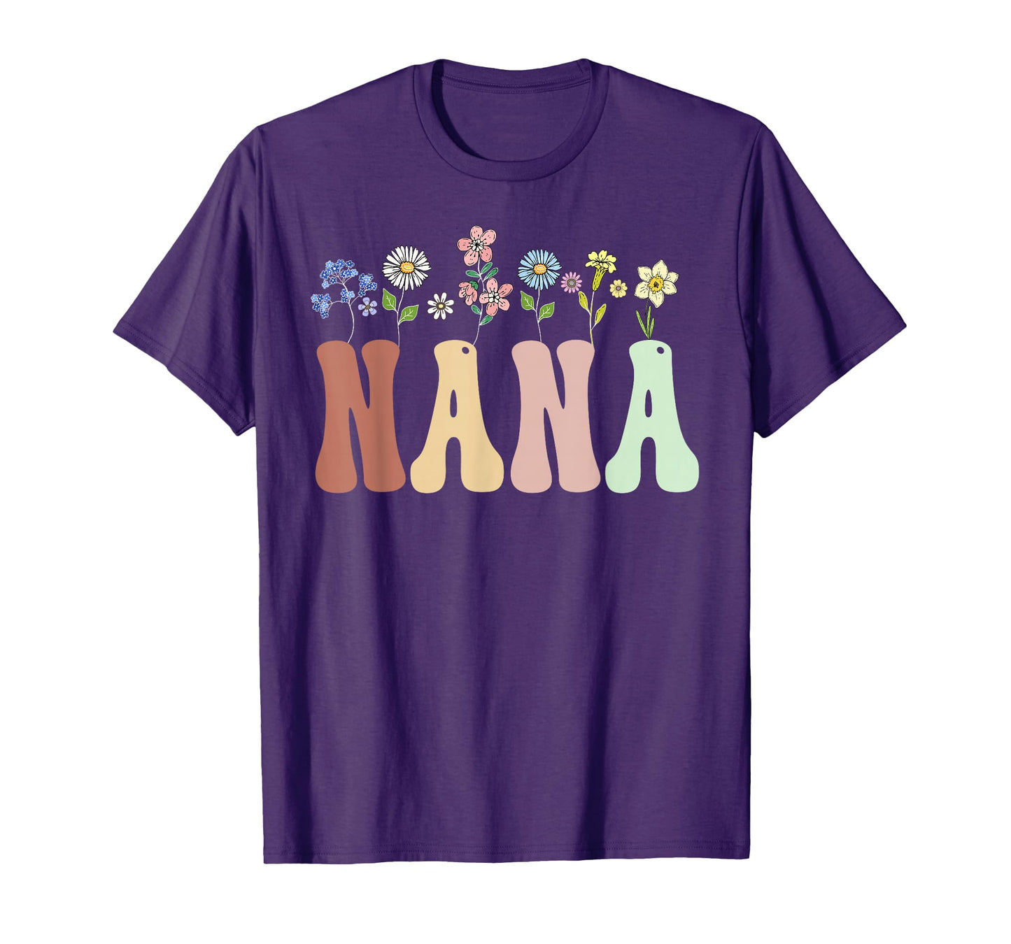 Nana Gifts Women Wildflower Floral Design Nana T-Shirt