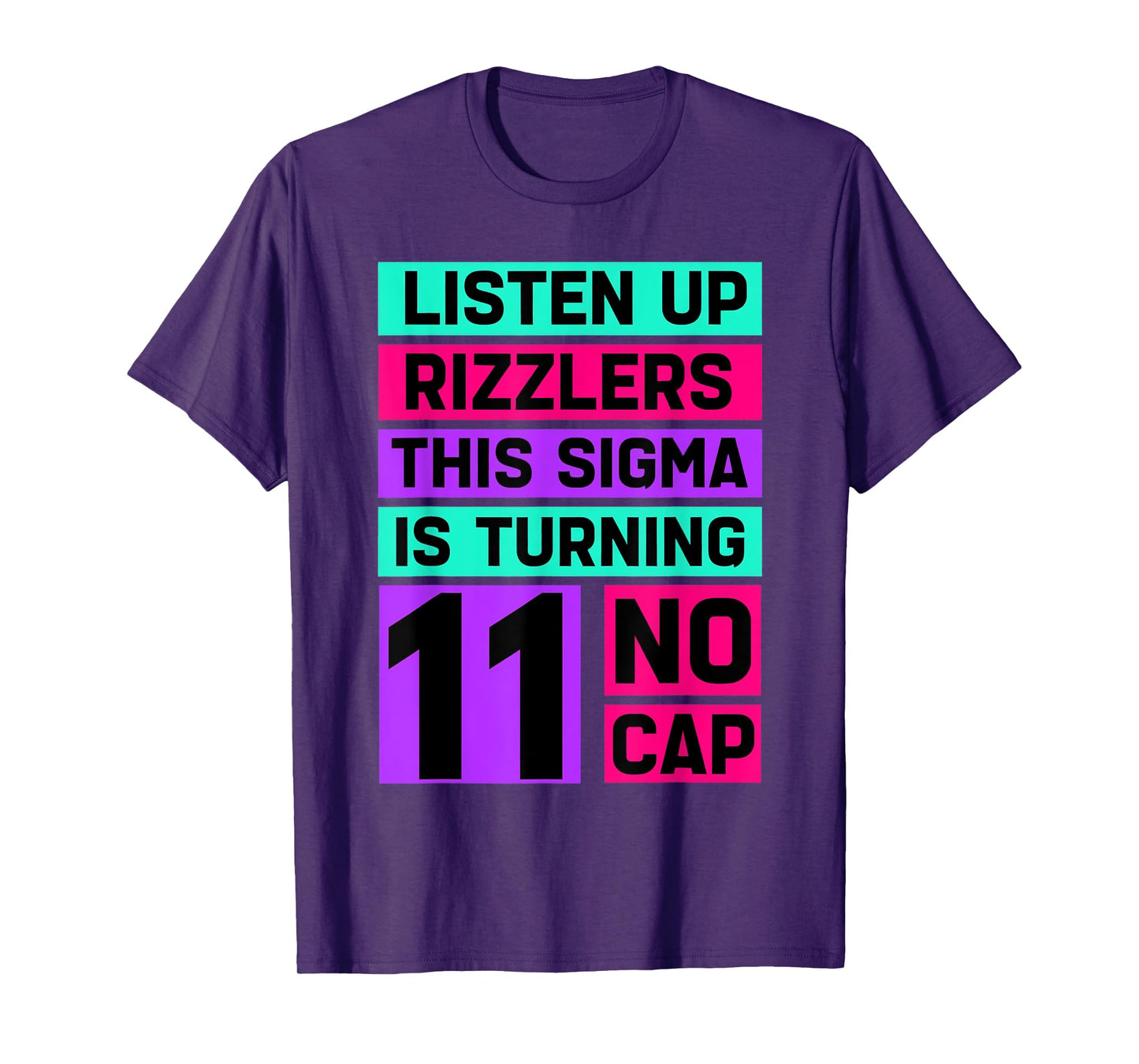 Funny 11 Year Old Birthday Rizz Sigma BrainRot T-Shirt