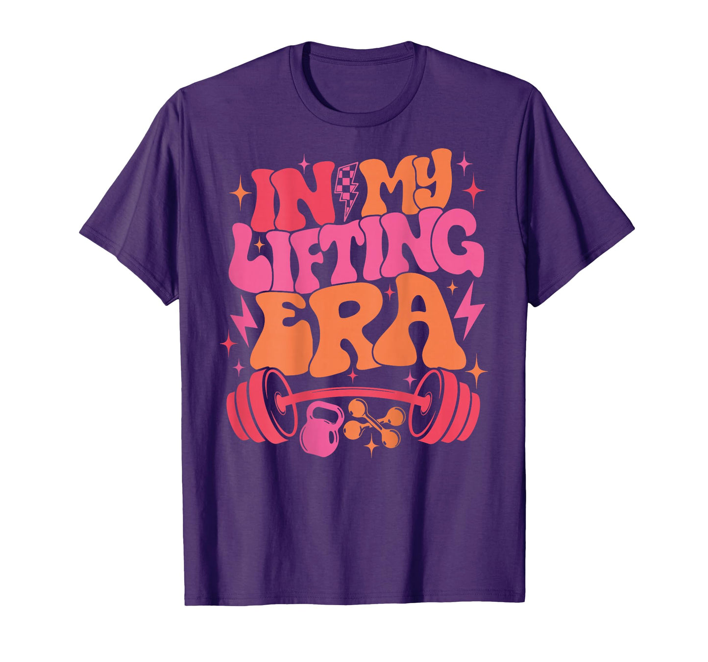 In My Lifting Era Groovy Gym Weight Personal Trainer On Back T-Shirt