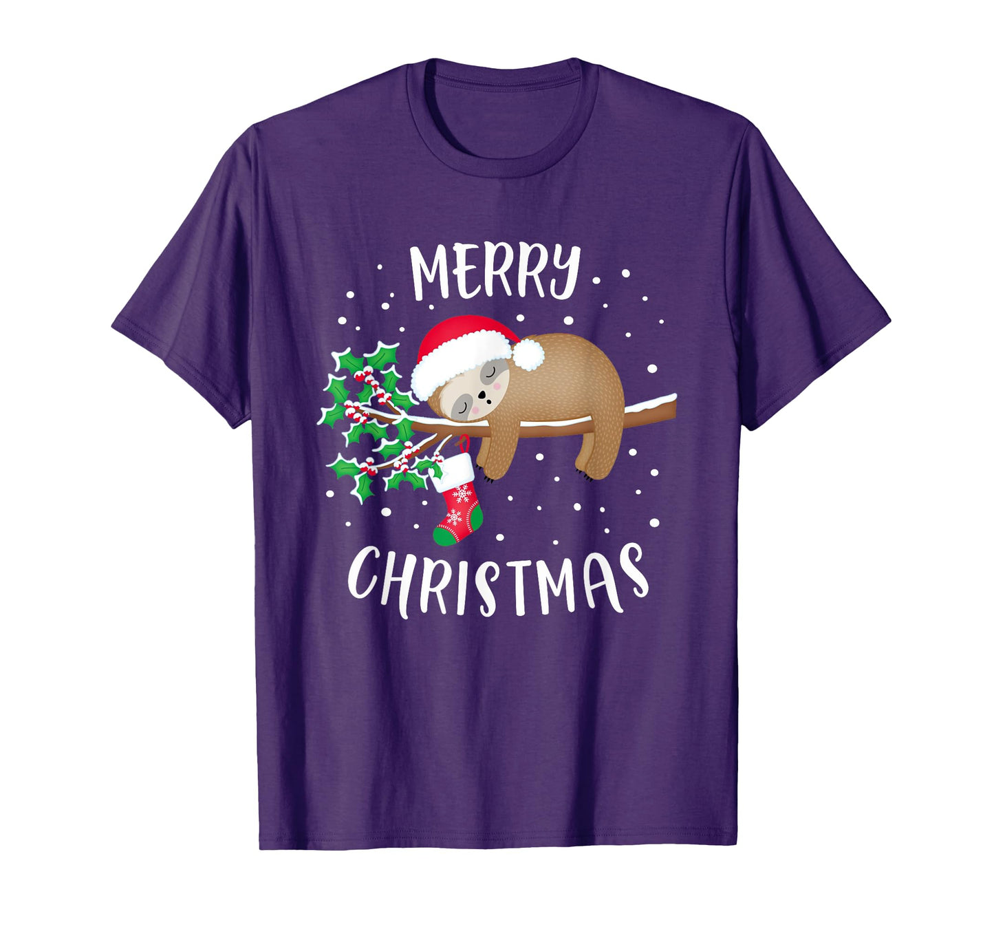 Merry Christmas Cute Sloth Xmas Outfit Matching Family T-Shirt